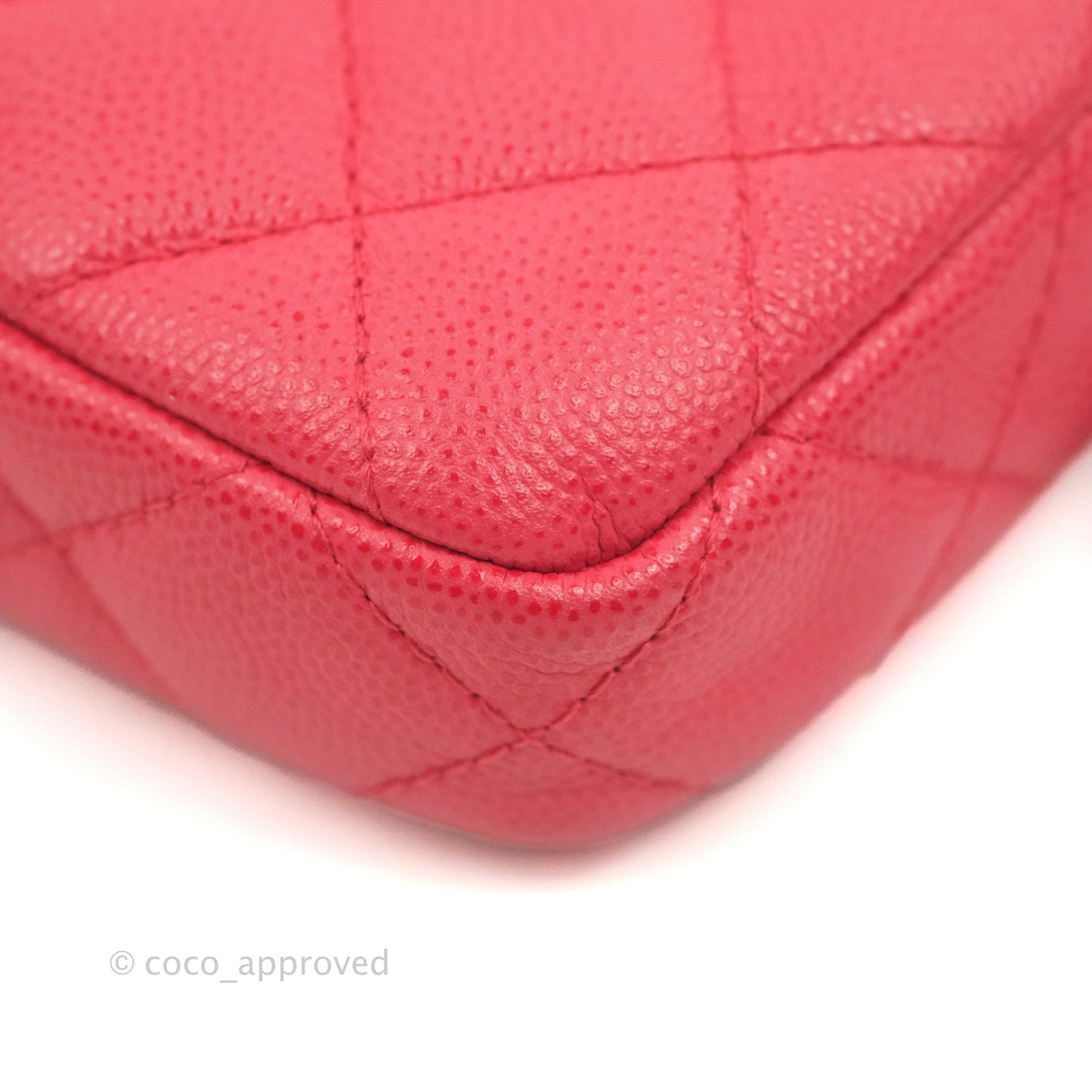 Chanel Quilted Clutch With Chain Pink Caviar Gold Hardware