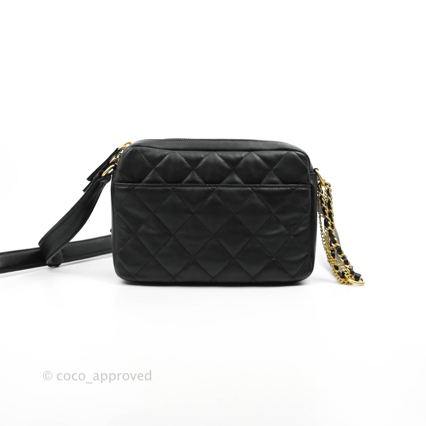 Chanel Quilted Small Camera Case Black Calfskin