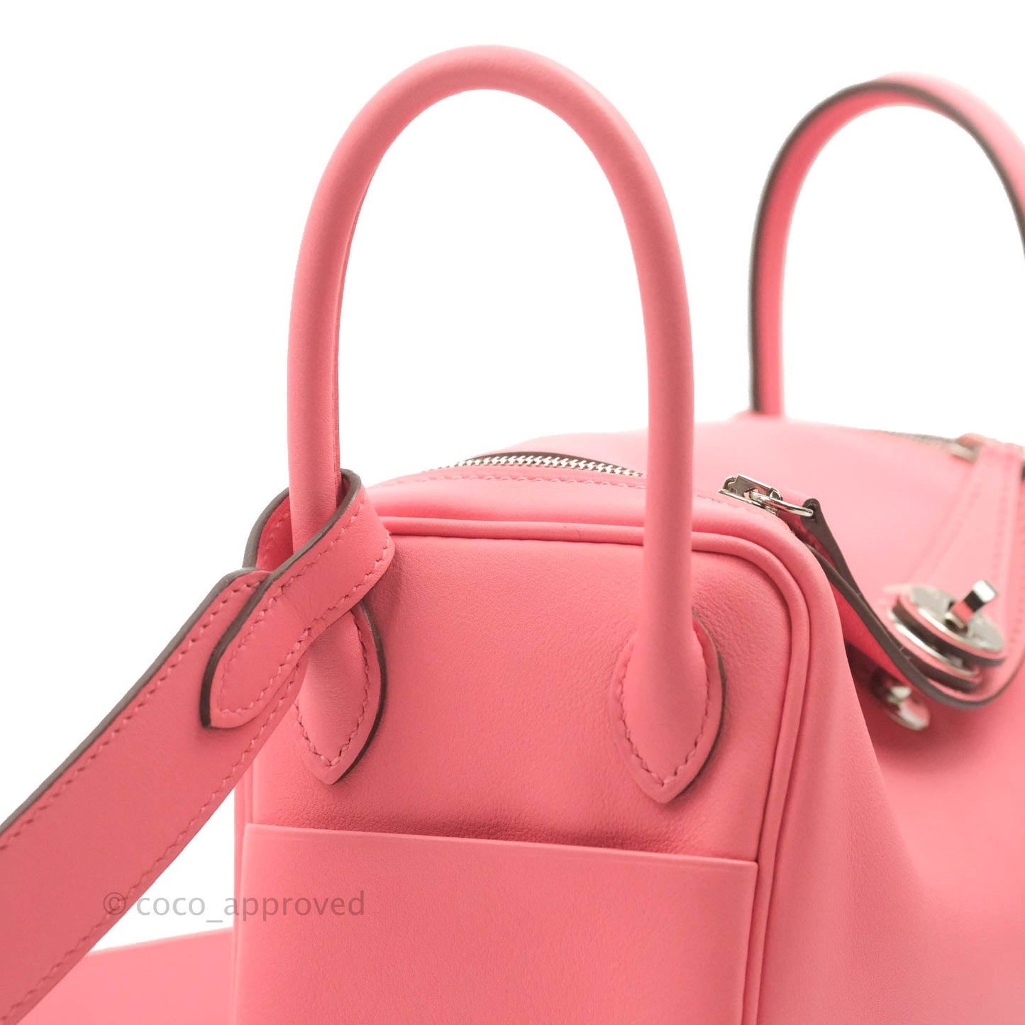 Hermès Mini Lindy 20 Rose Ete Swift Palladium Hardware