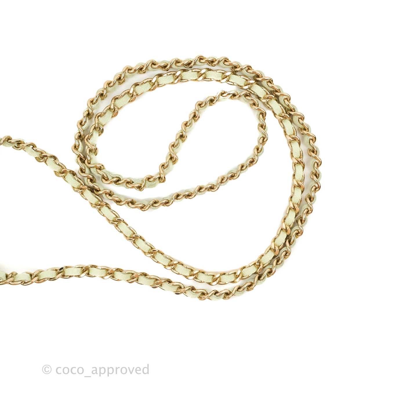 Chanel Vanity Phone Holder With Chain Light Mint Green Caviar Gold Hardware