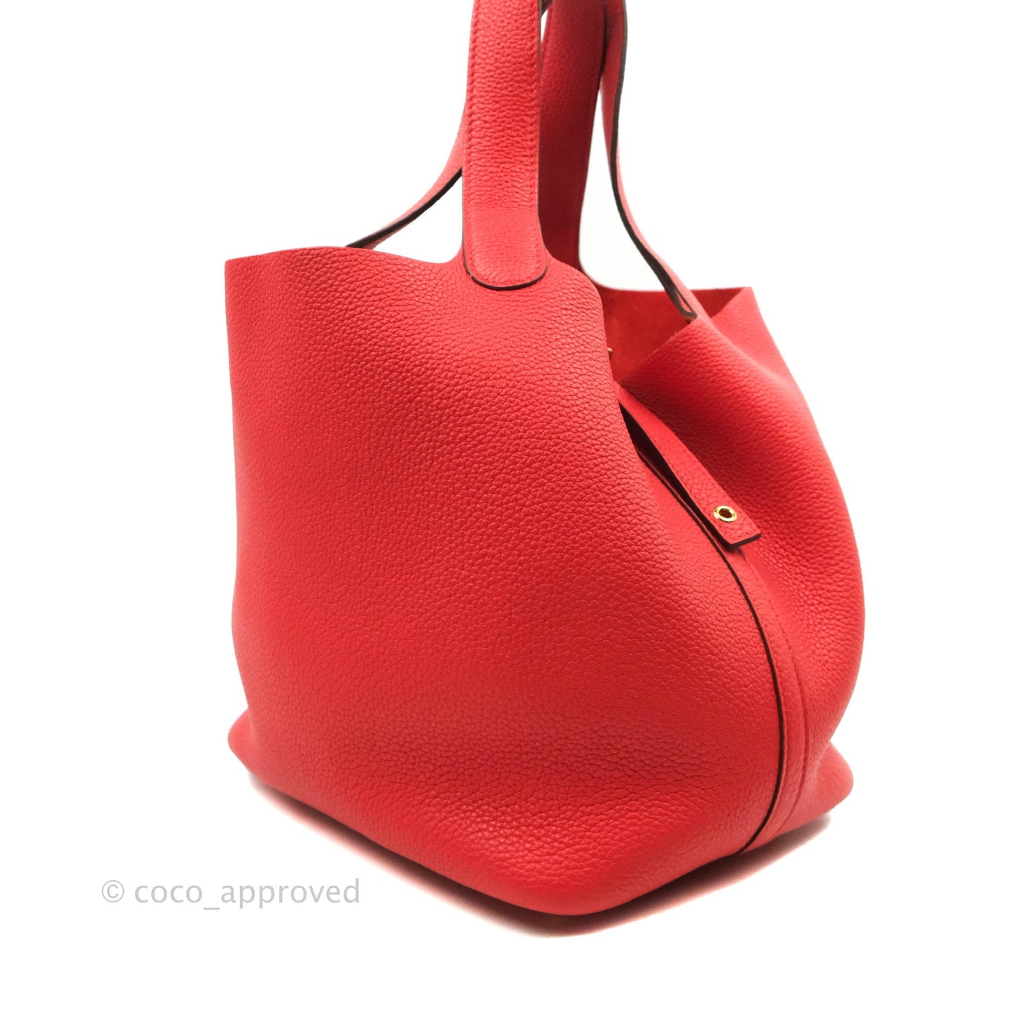 Hermès Picotin 22 Clemence Rouge de Coeur Gold Hardware