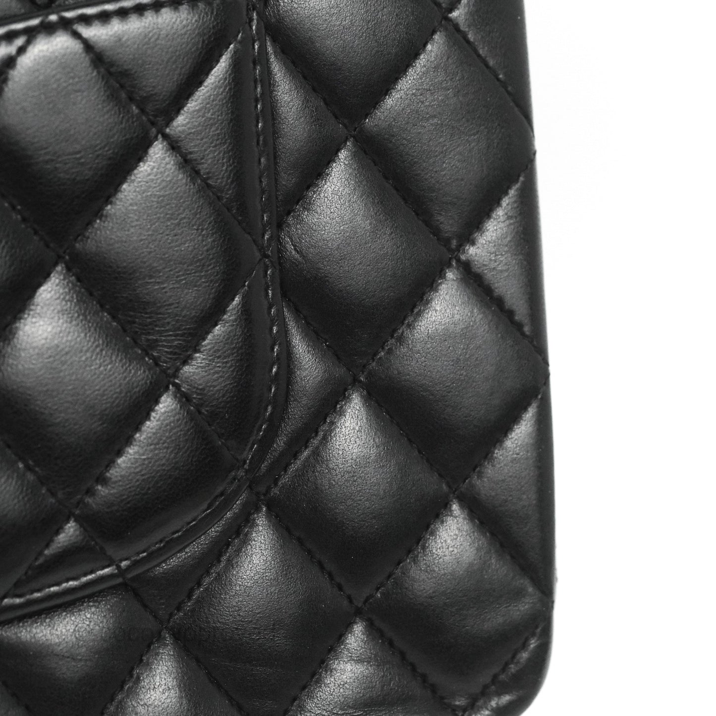 Chanel Classic M/L Medium Flap Quilted Black Lambskin Gold Hardware