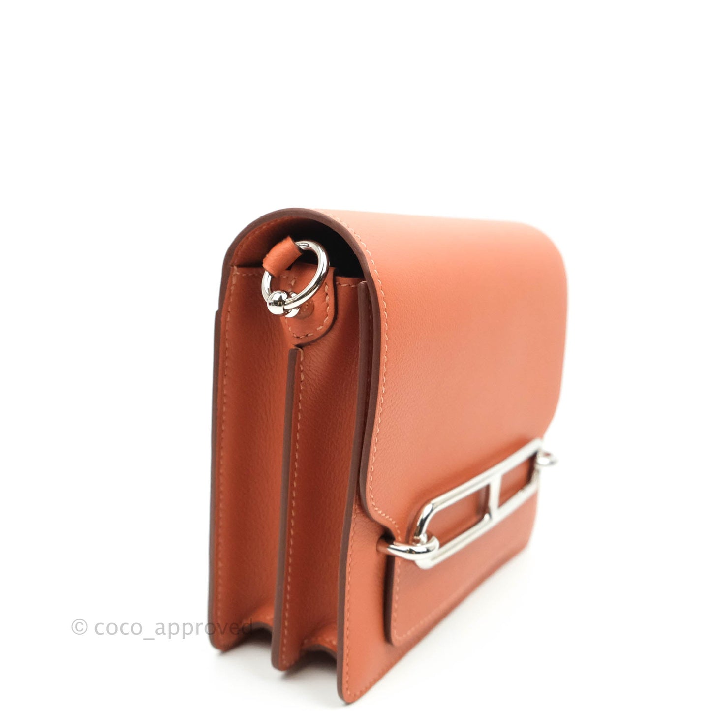 Hermès Roulis Mini 18 Blush Rose Jaipur Evercolor Palladium Hardware