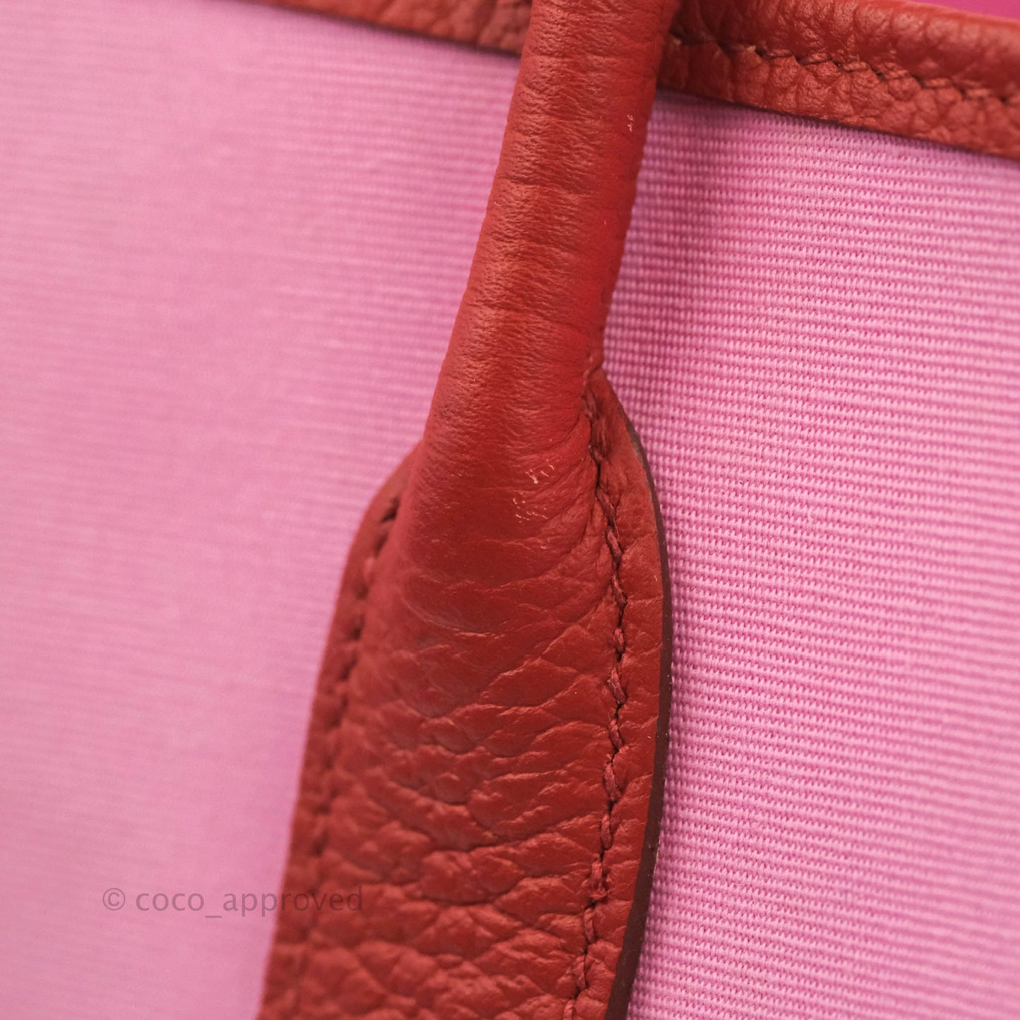 Hermès Garden Party 30 Pink / Red Duchesse Canvas
