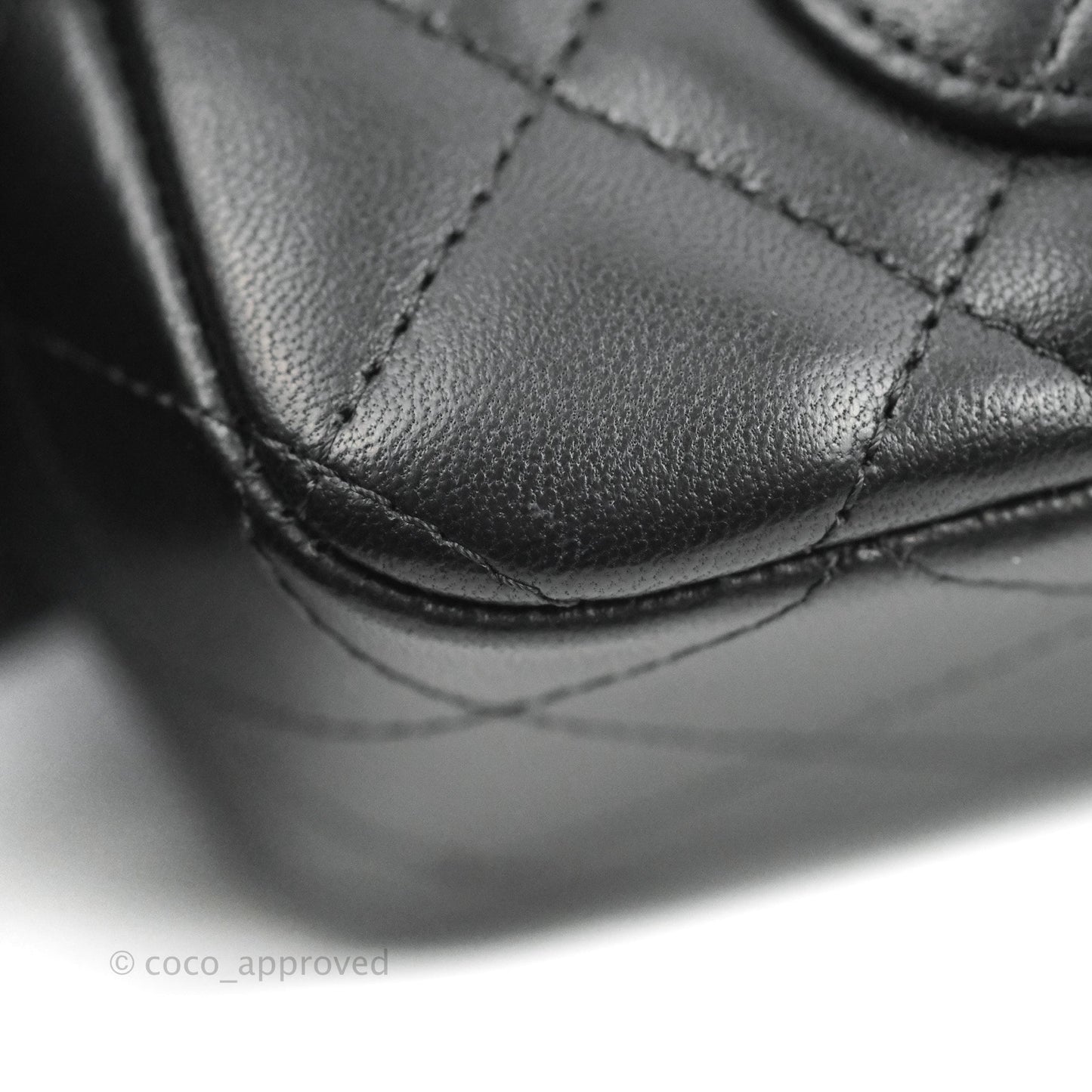 Chanel Quilted Mini Rectangular Flap Black Lambskin Silver Hardware