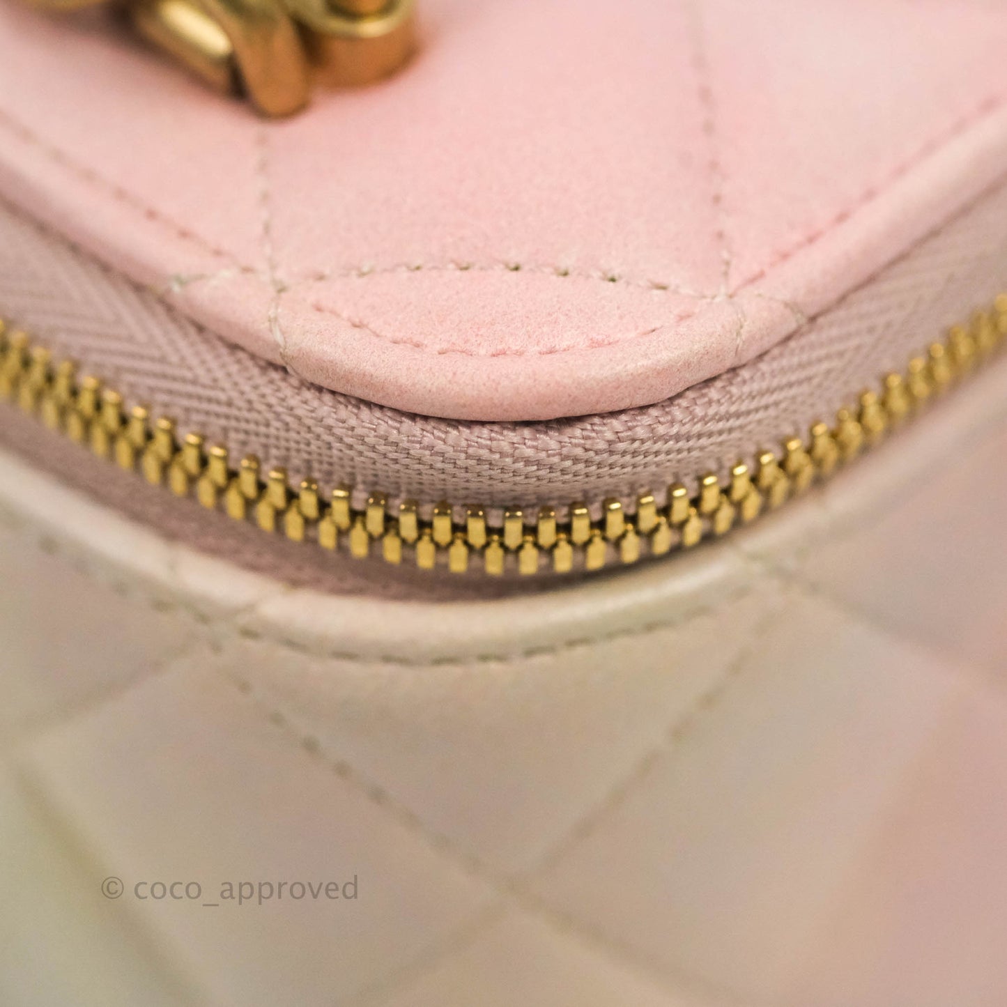 Chanel Mini Top Handle Vanity With Chain Rainbow Lambskin Aged Gold Hardware
