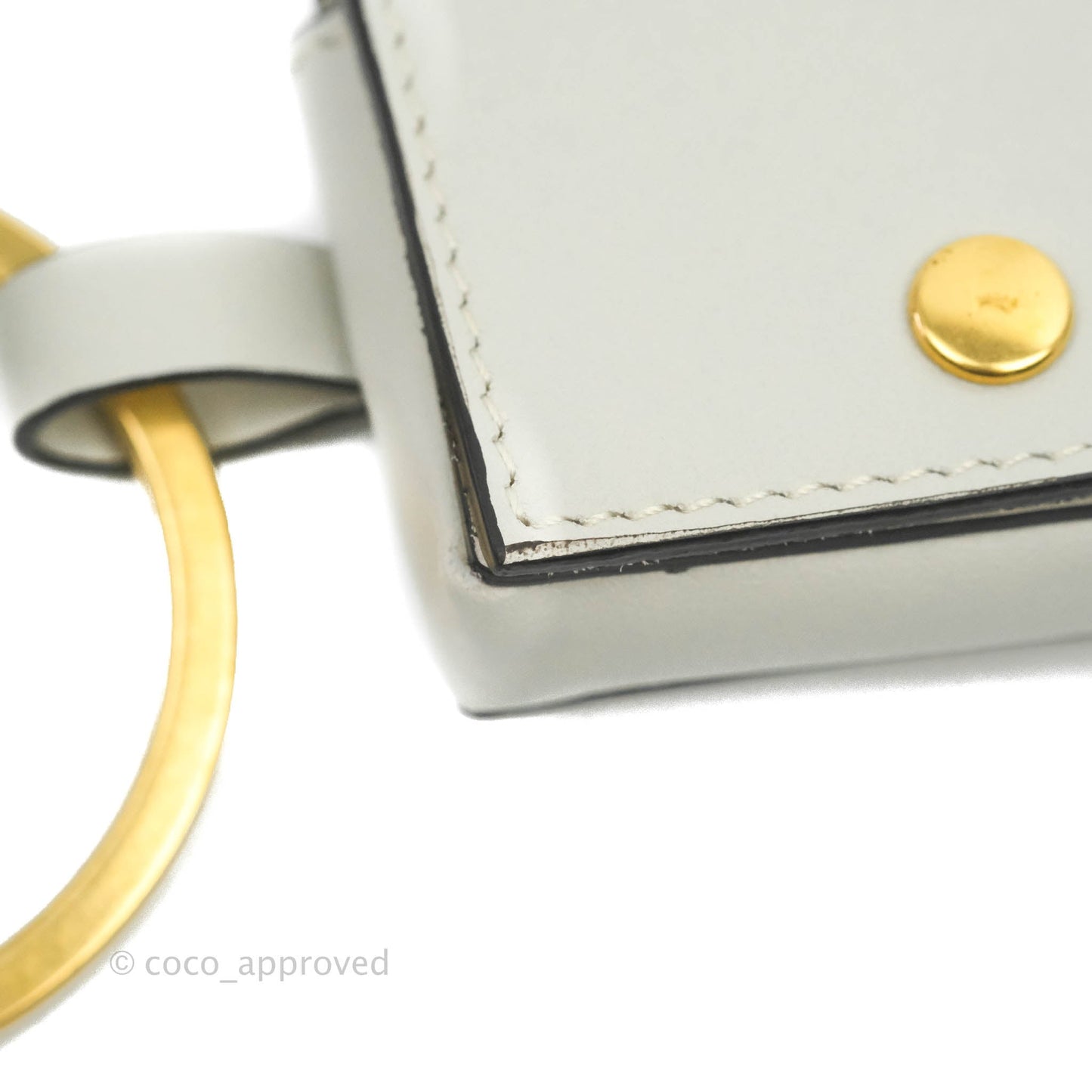 Celine Multi Key Ring Coin Card Case Light Grey Calfskin