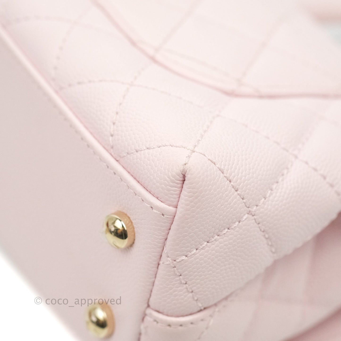 Chanel Mini Coco Handle Quilted Light Pink Caviar Gold Hardware