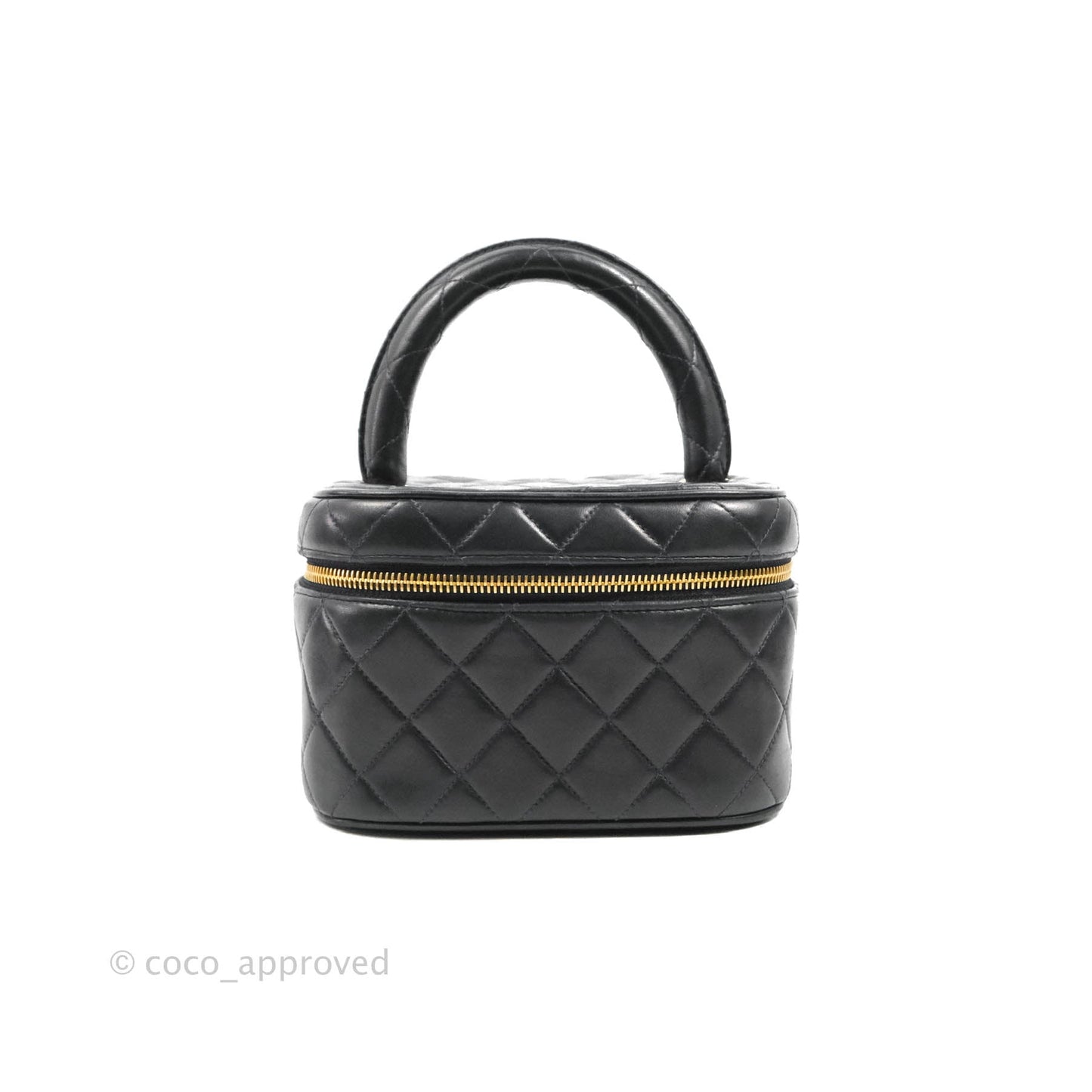 Chanel Vintage Vanity Case Very Dark Navy Lambskin