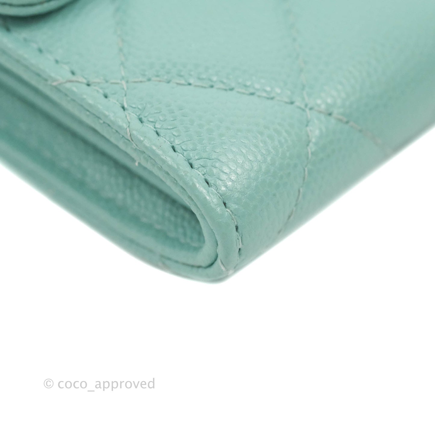 Chanel Quilted Small Flap Card Holder Tiffany Caviar Gold Hardware