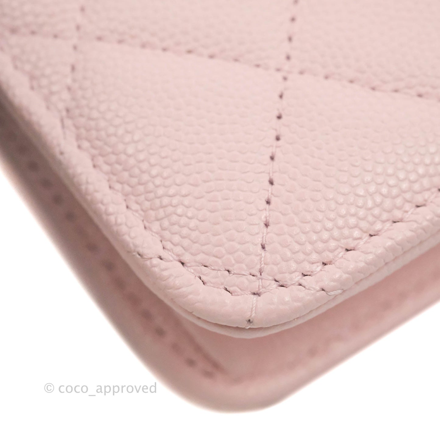 Chanel Quilted Wallet on Chain WOC Crystal Braided CC Light Pink Caviar Gold Hardware