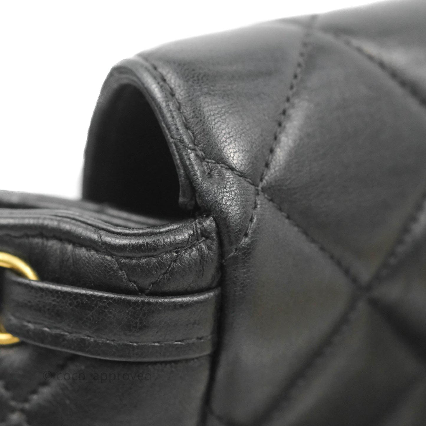 Chanel Vintage CC Duma Backpack Black Lambskin 24K Gold Hardware