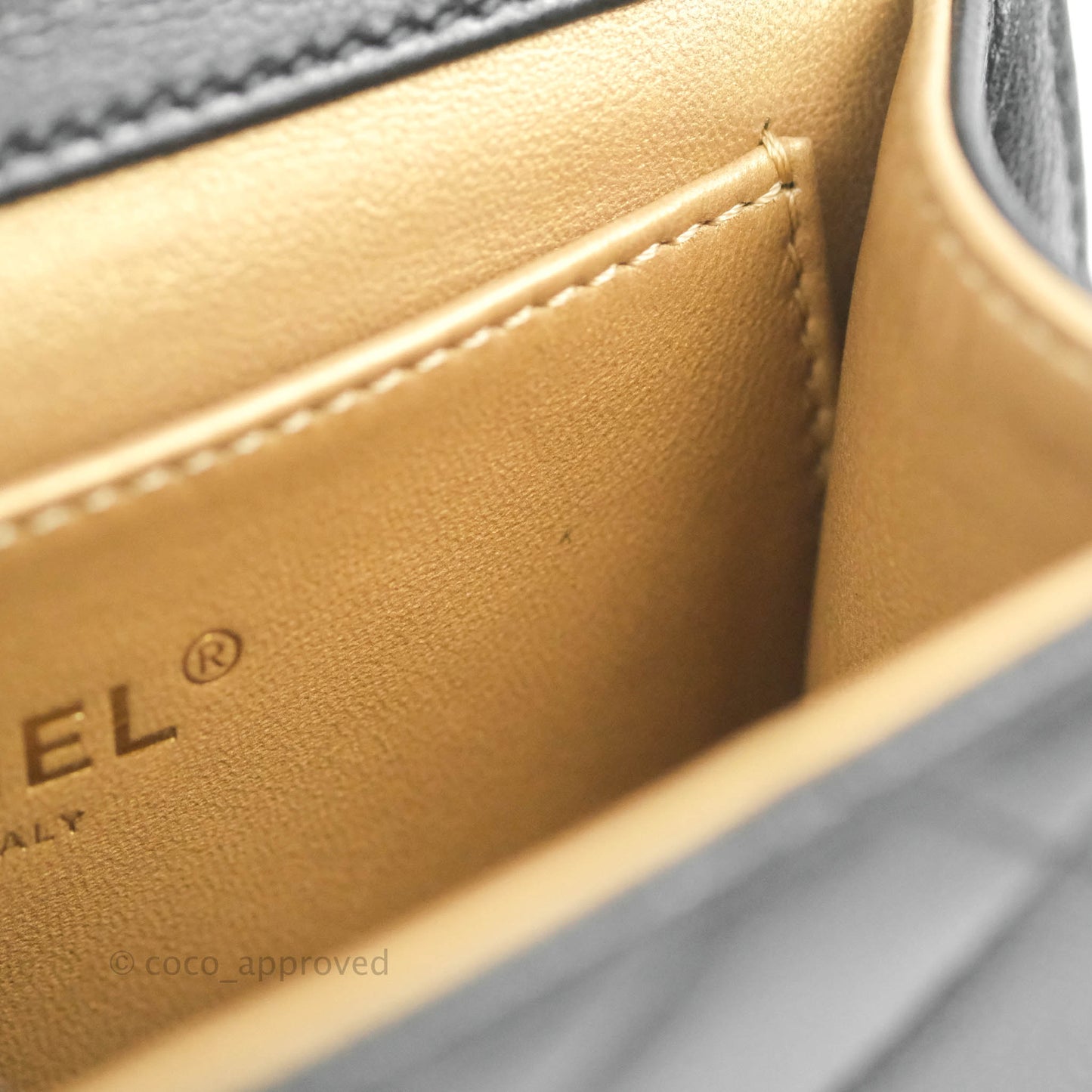 Chanel Quilted Chic Pearls Flap Black Goatskin Aged Gold Hardware