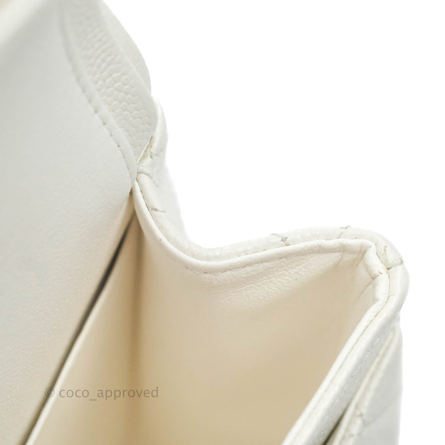 Chanel Small S/M Classic Quilted Flap White Caviar Gold Hardware
