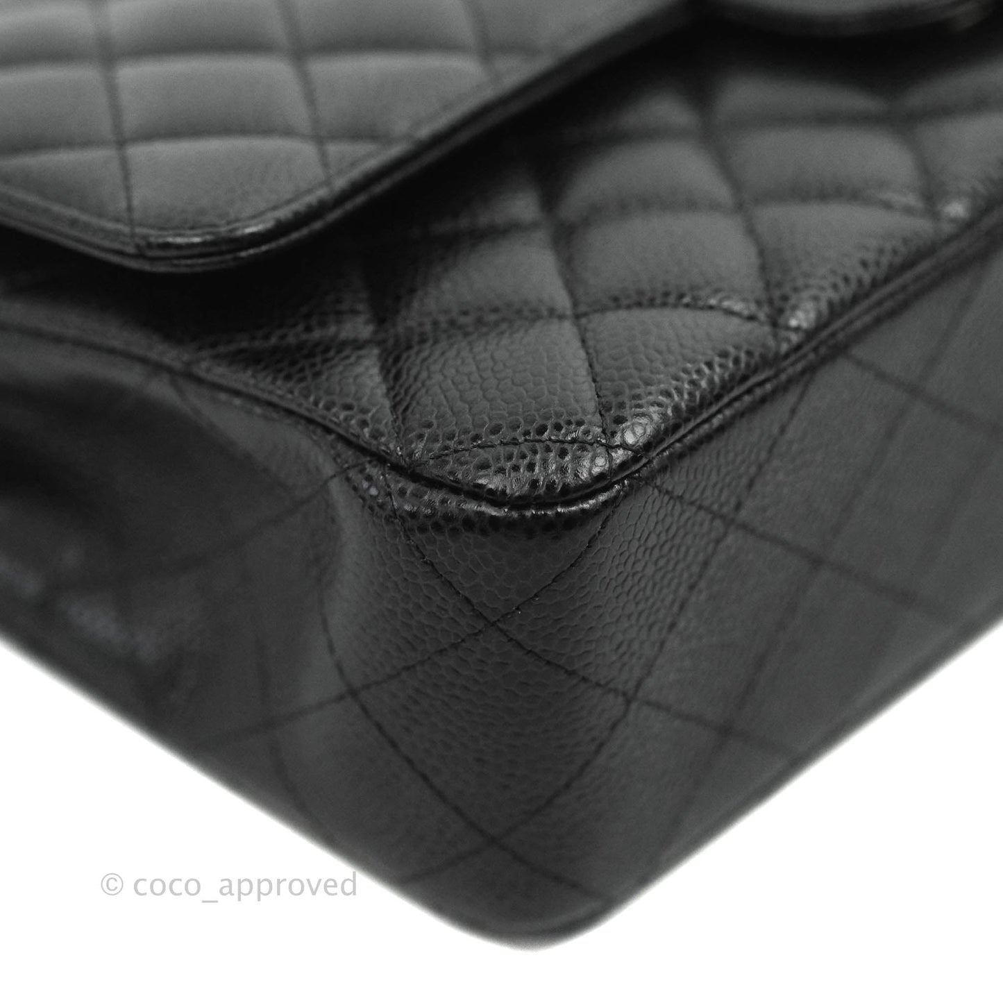 Chanel Classic Double Flap M/L Black Caviar Silver Hardware