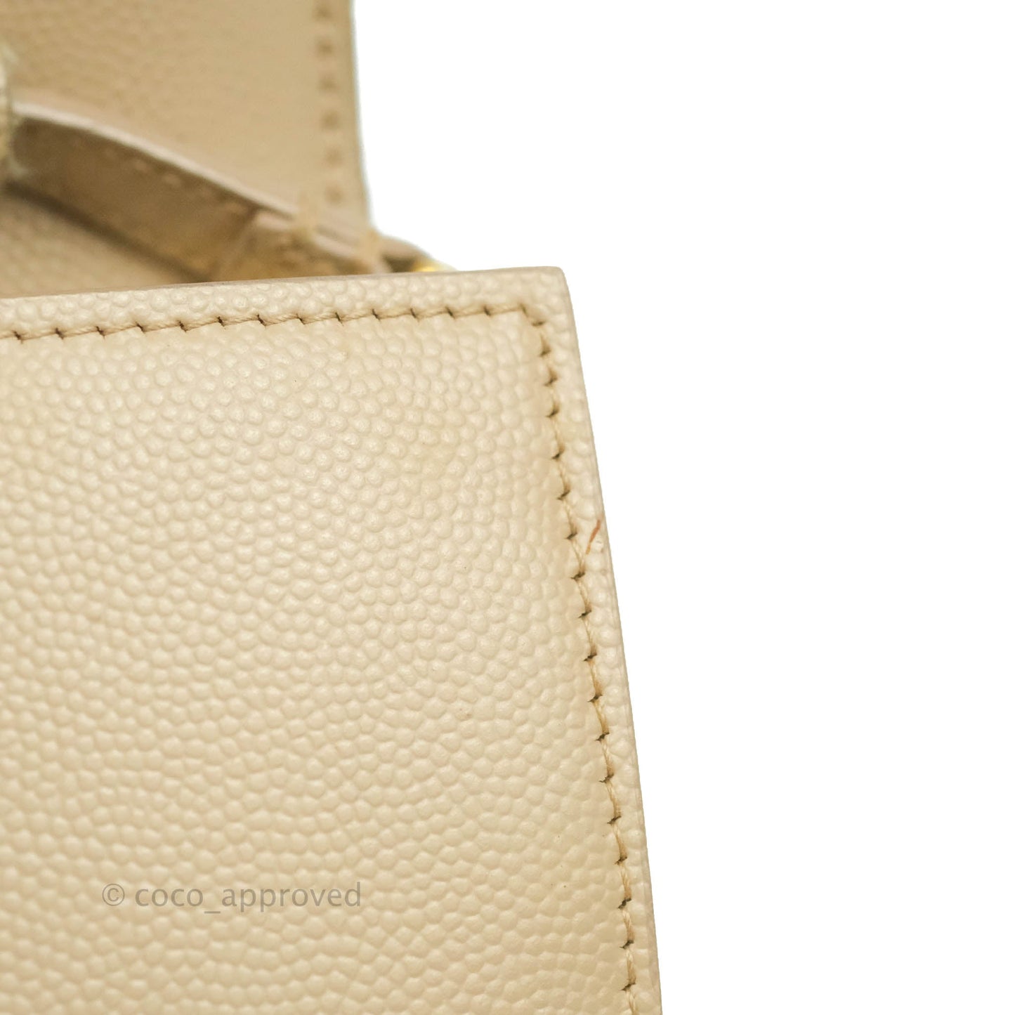 Saint Laurent Classic Beige Grained Leather Gold Hardware