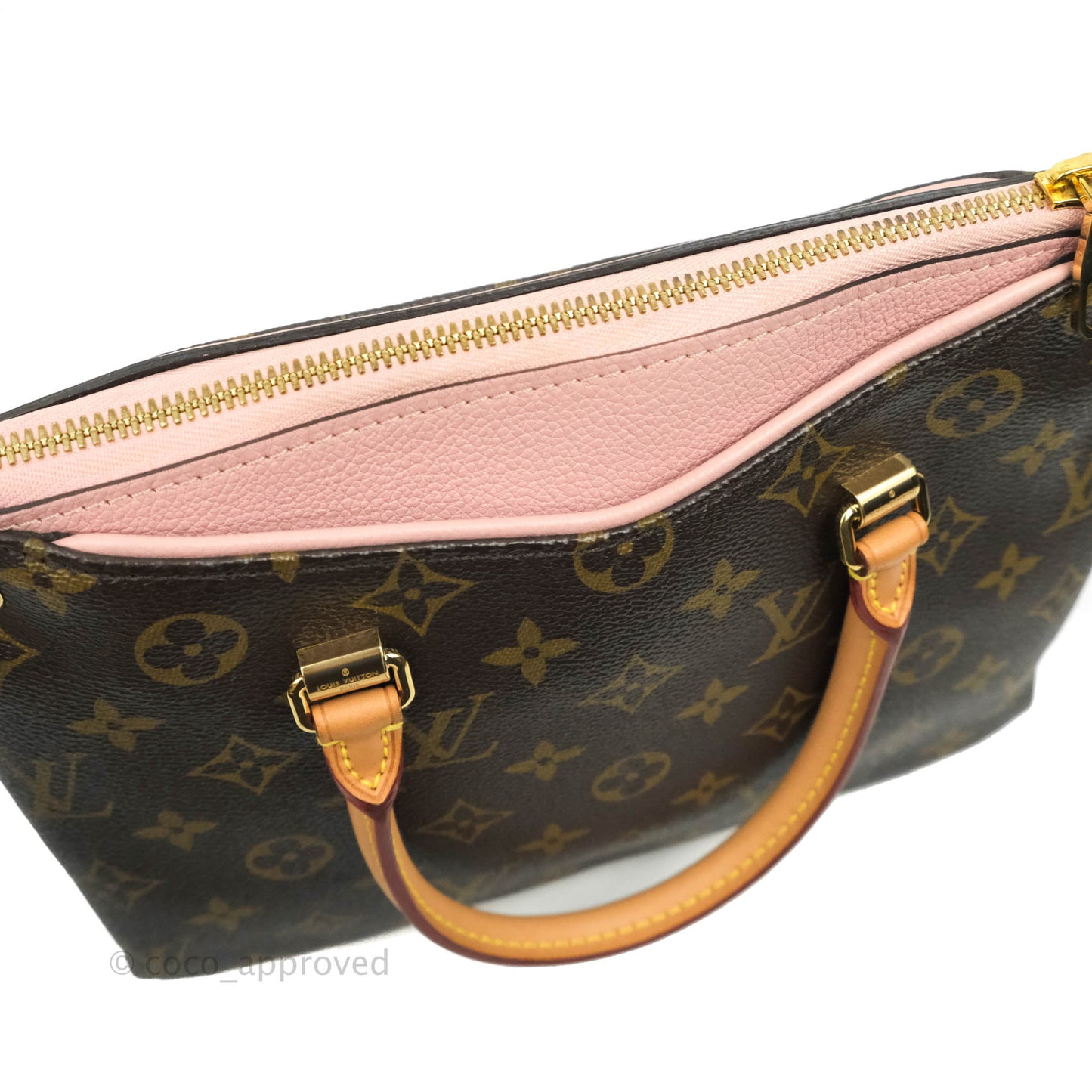 LV Pallas BB Pink Monogram Canvas Shoulder Bag With Twilly
