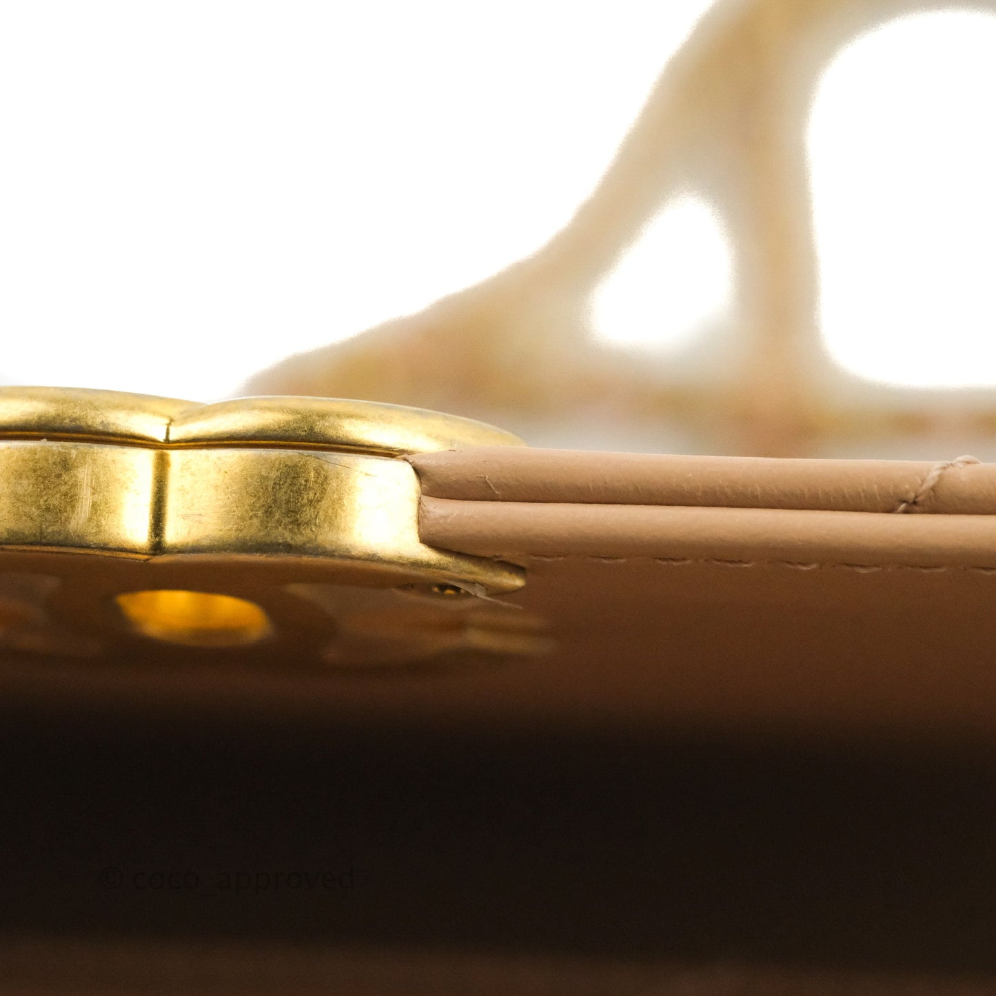 Chanel Quilted Perfect Fit Adjustable Beige Calfskin Gold Hardware 21A