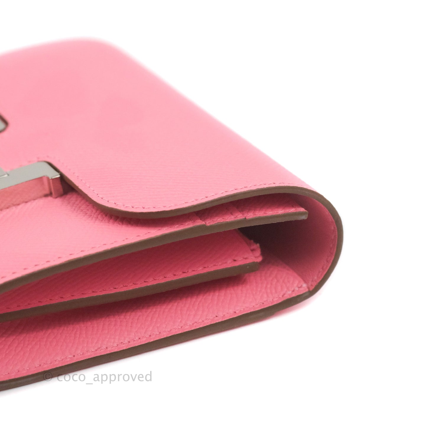 Hermès Constance Short Wallet Rose Azalee Epsom Silver Hardware