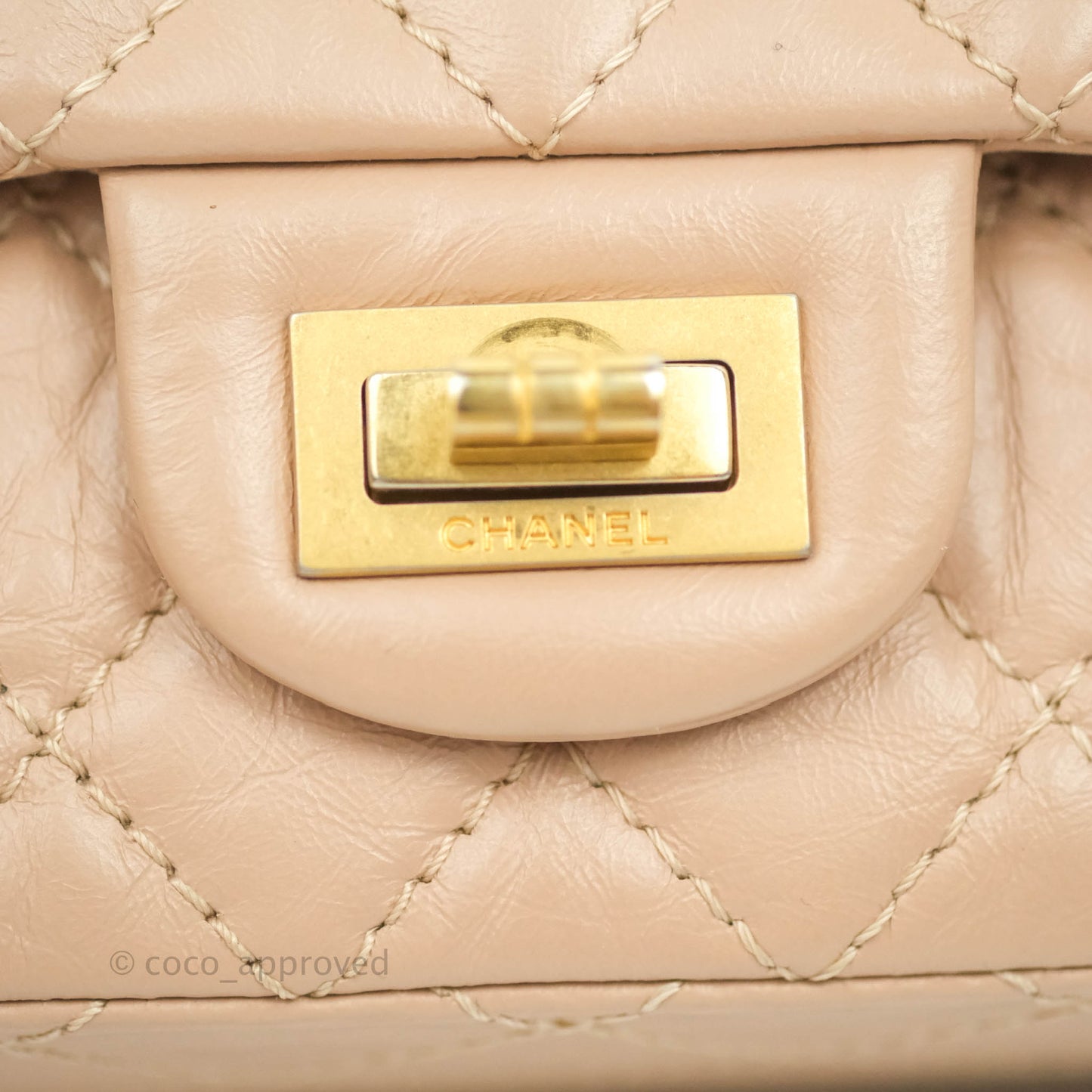 Chanel Reissue Quilted Aged Calfskin Beige Gold Hardware 226