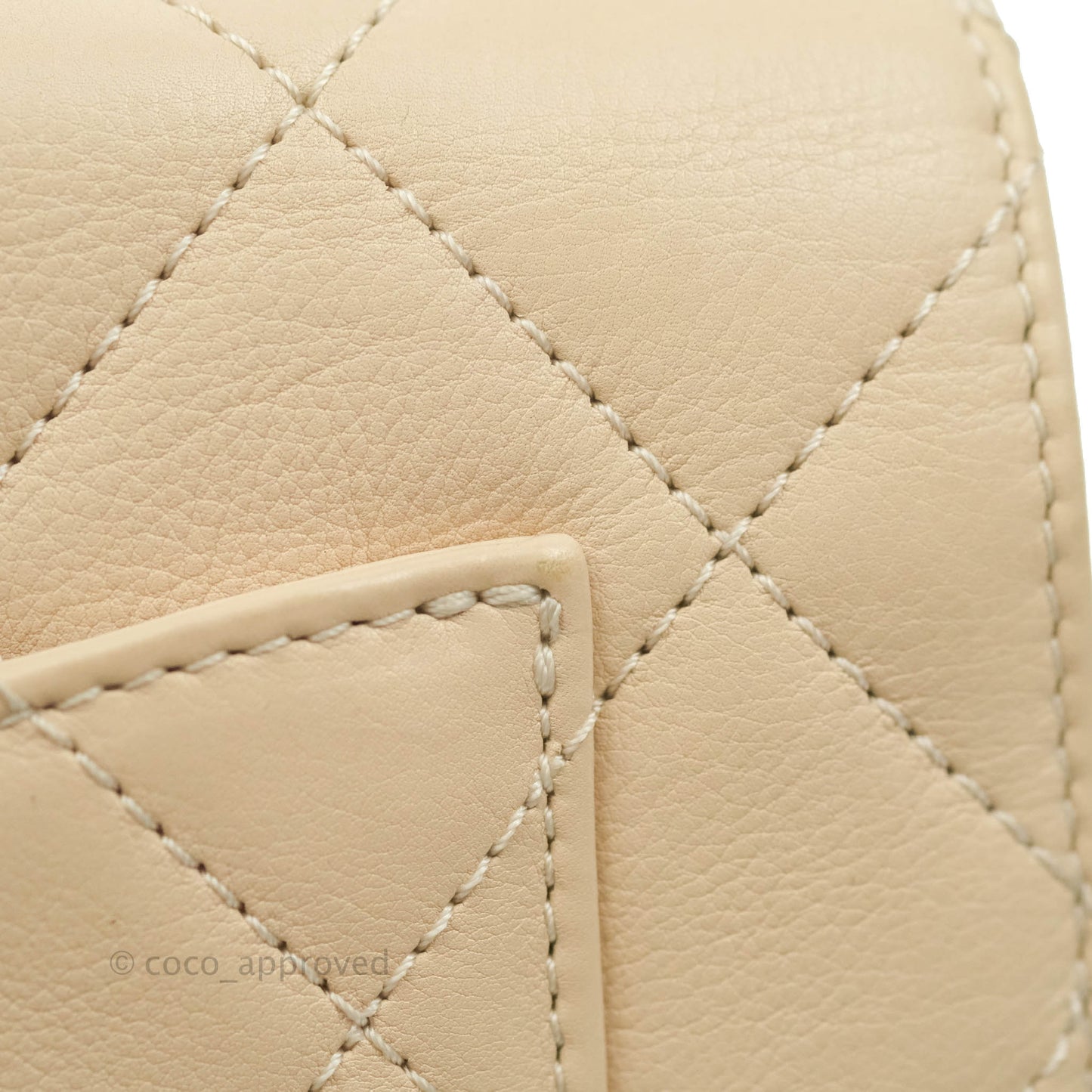 Chanel Small Gold Top Handle Bag Light Beige Lambskin Aged Gold Hardware