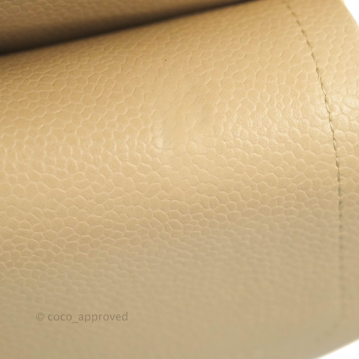 Chanel Classic Medium Flap Quilted Beige Caviar Gold Hardware