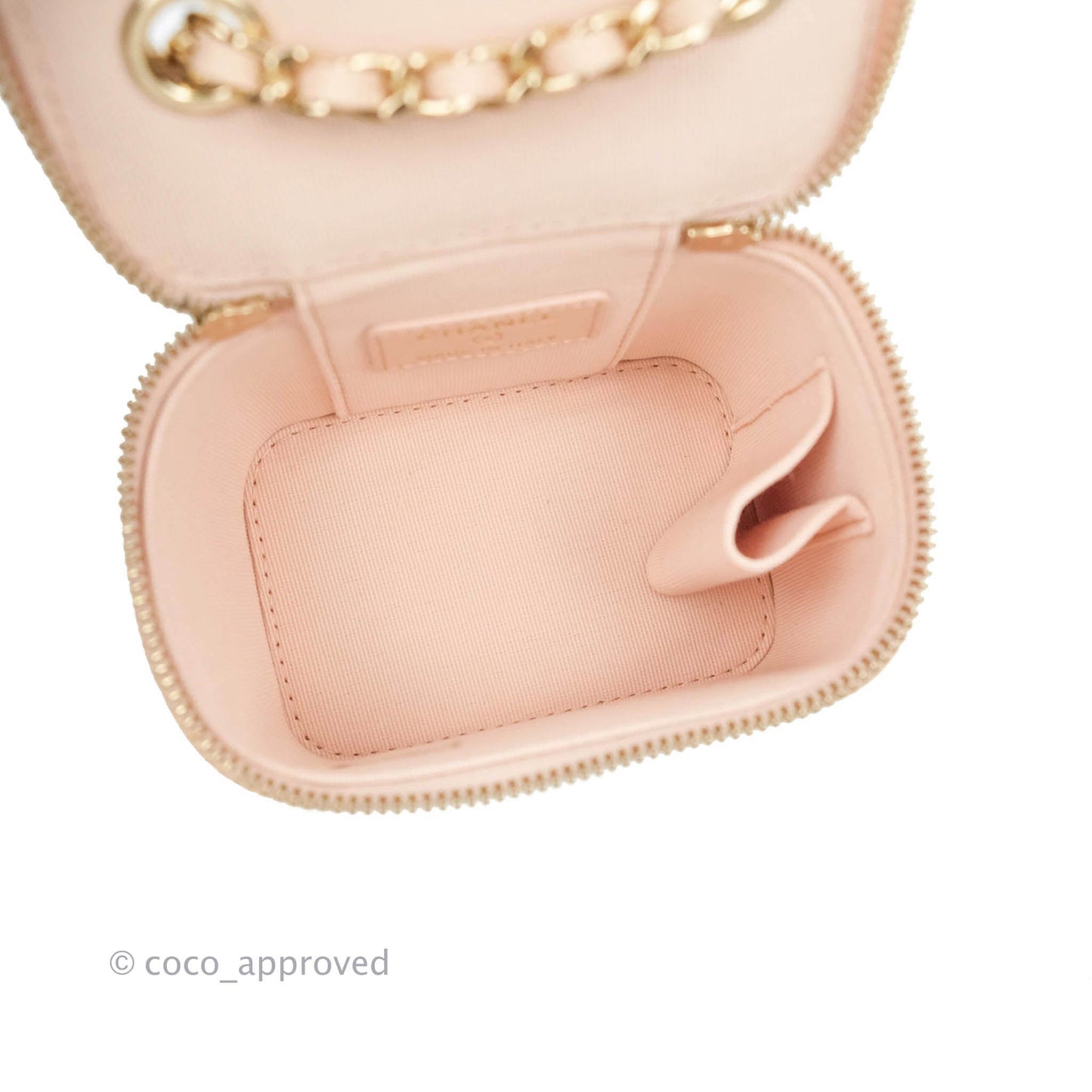 Chanel Classic Mini Vanity With Chain Light Pink Caviar Gold Hardware