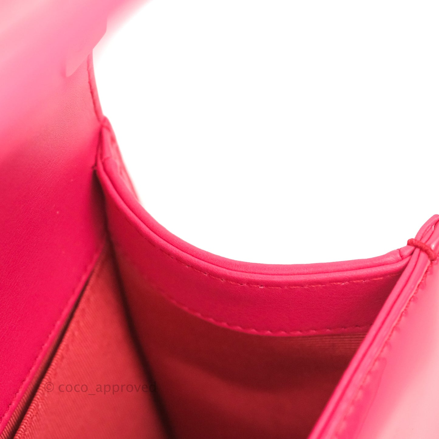 Chanel Quilted Medium Boy Bag Pink Patent Ruthenium Hardware
