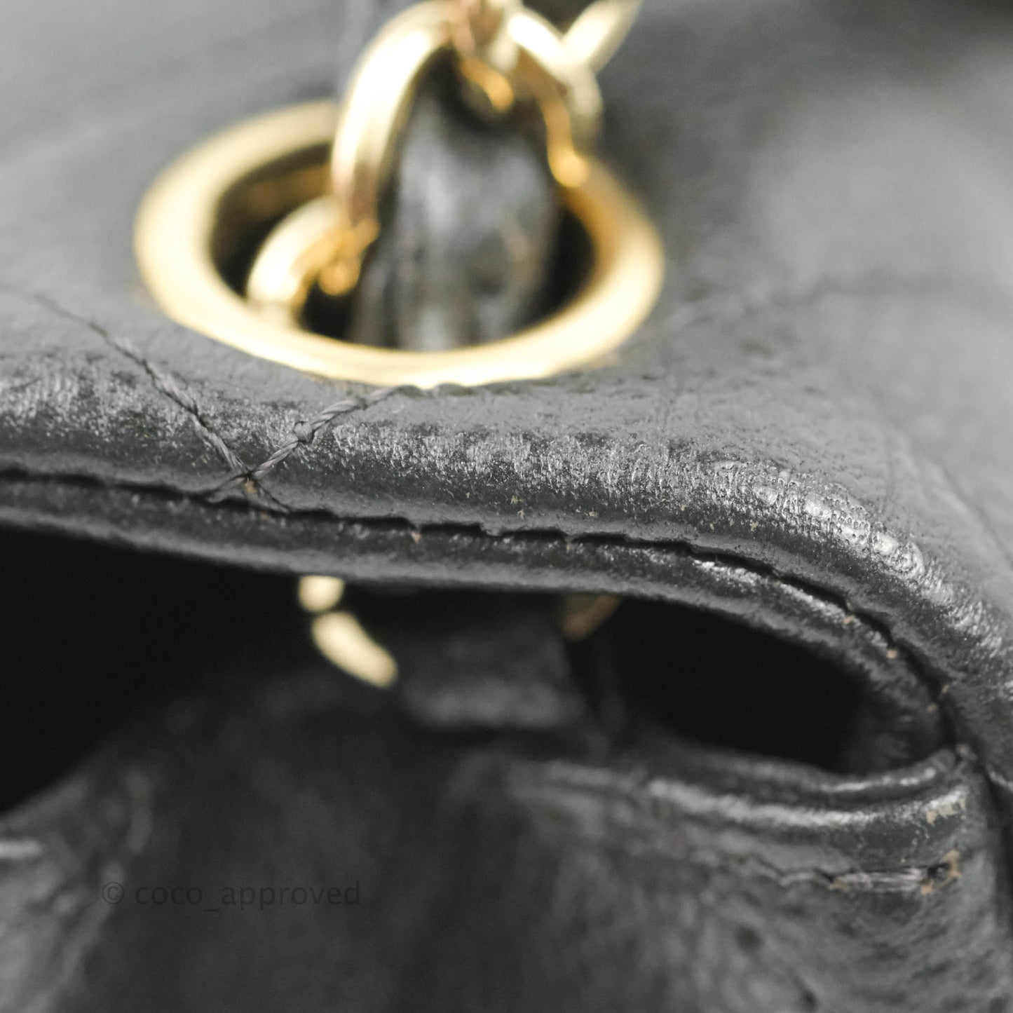 Chanel Quilted Mini Square Flap Bag Pearly Black Caviar Gold Hardware