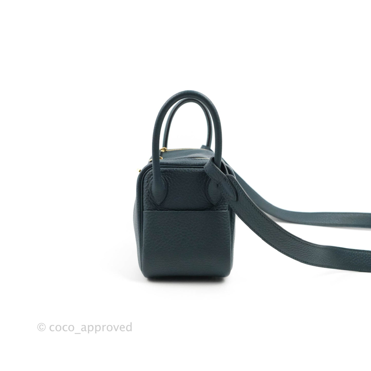 Hermès Mini Lindy 20 Vert Cypres Clemence Gold Hardware