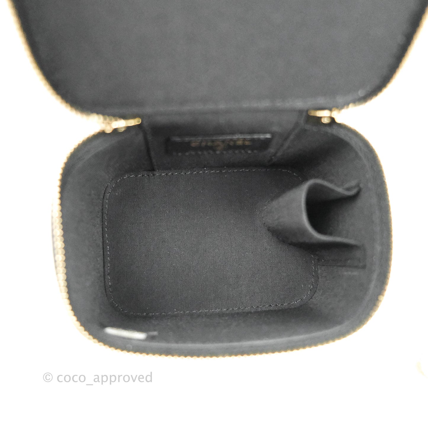 Chanel Mini Top Handle Vanity With Chain Black Lambskin Gold Hardware