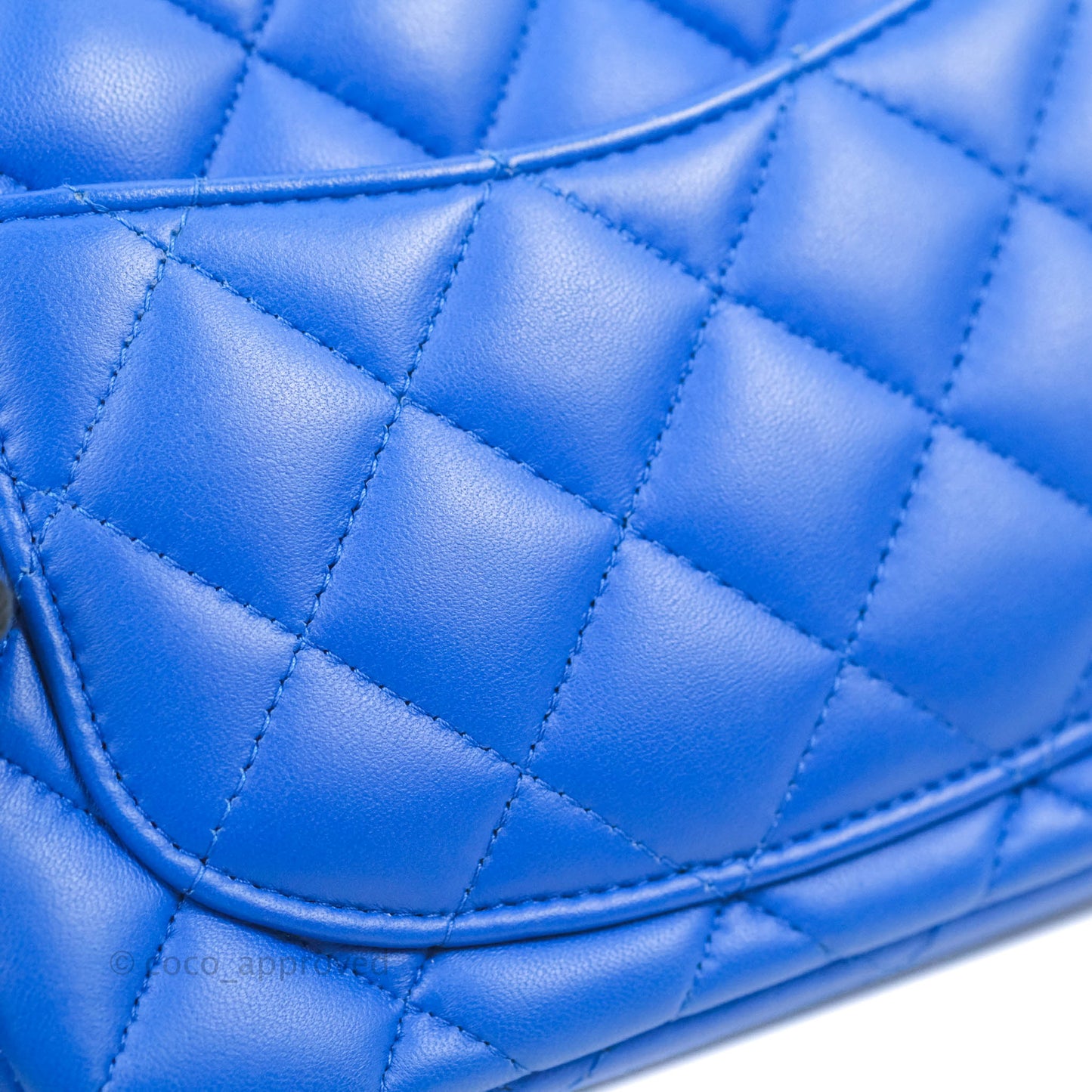 Chanel Mini Square Blue Lambskin Gold Hardware