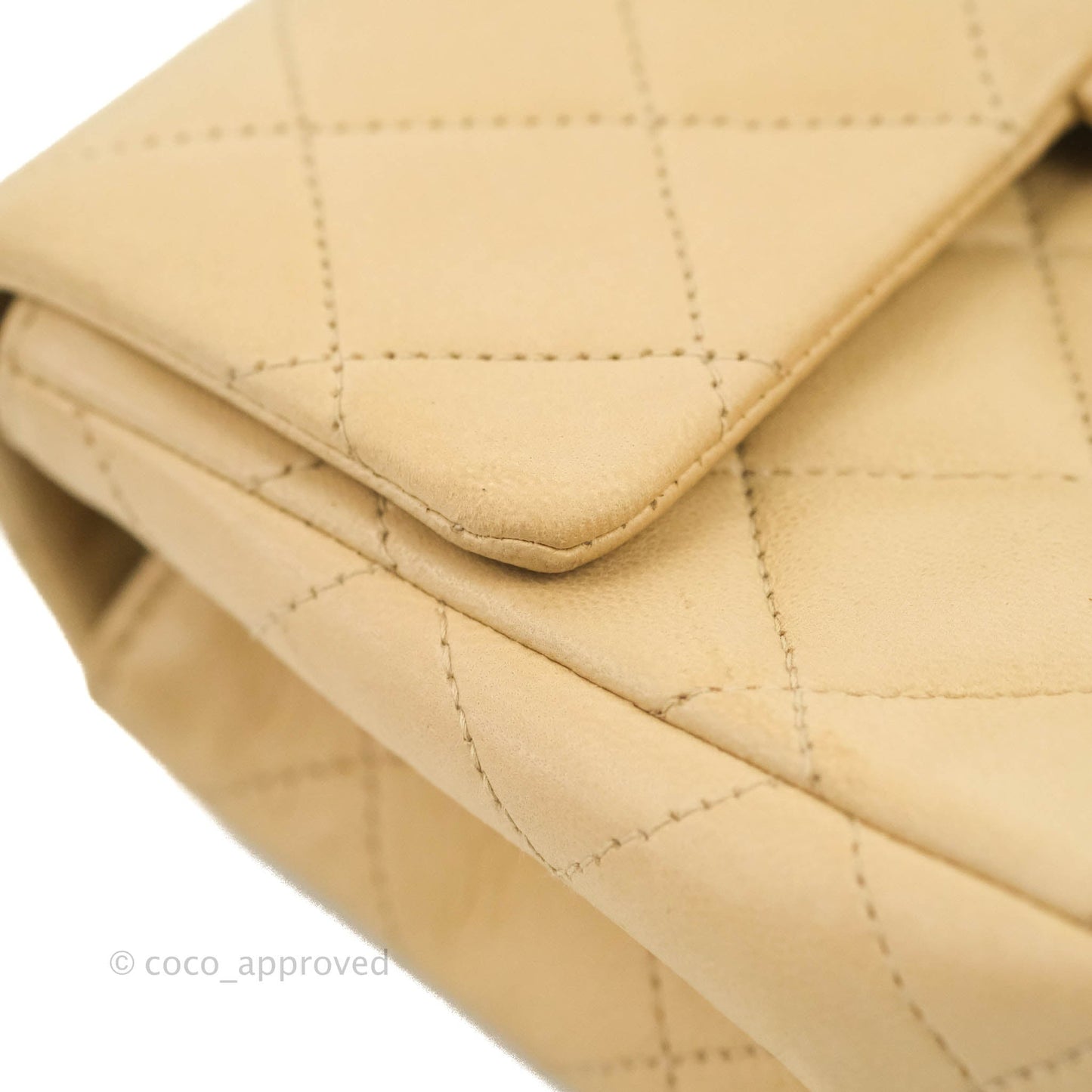 Chanel Vintage Mini Square Beige Lambskin 24K Gold Hardware