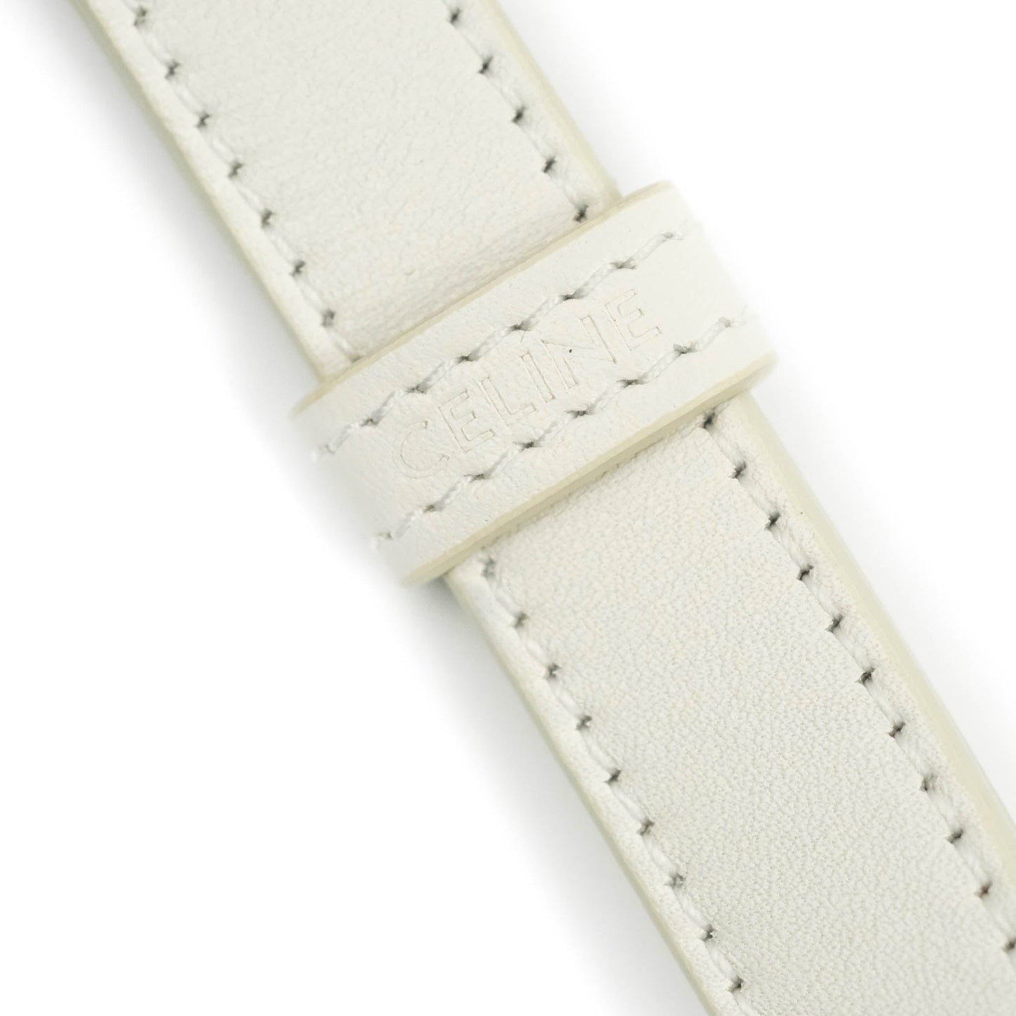 Celine Folco Cuir Triomphe White Smooth Calfskin