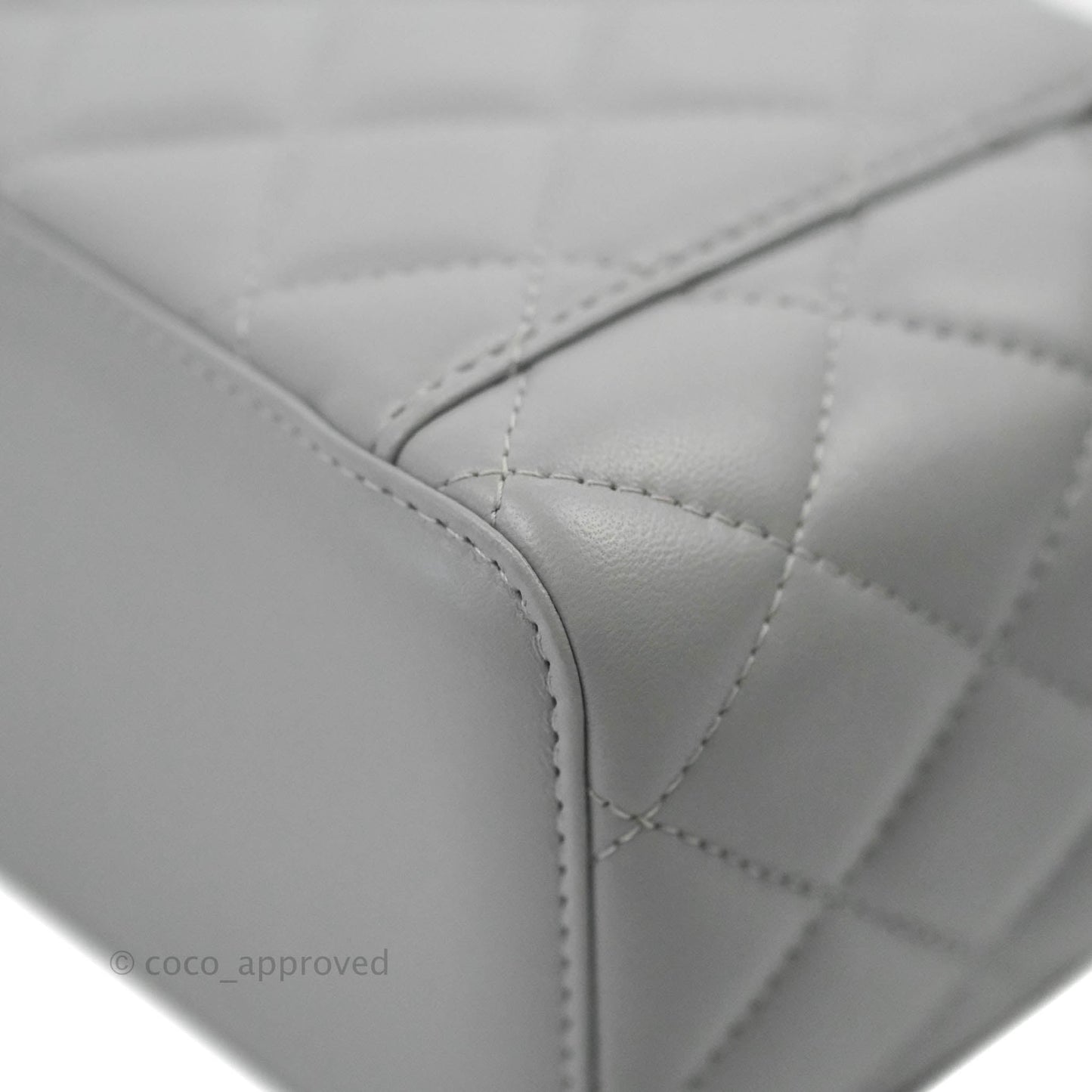 Chanel Vanity with Pearl Crush Chain Grey Lambskin Aged Gold Hardware