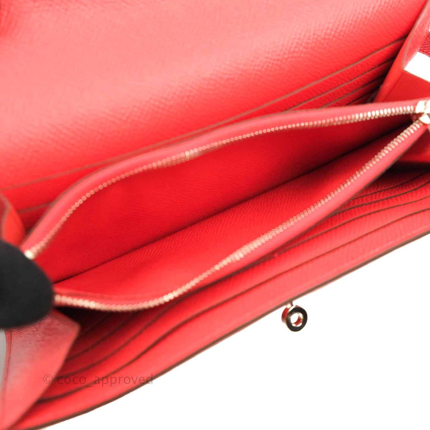 Hermès Kelly Wallet Red Epsom Palladium Hardware