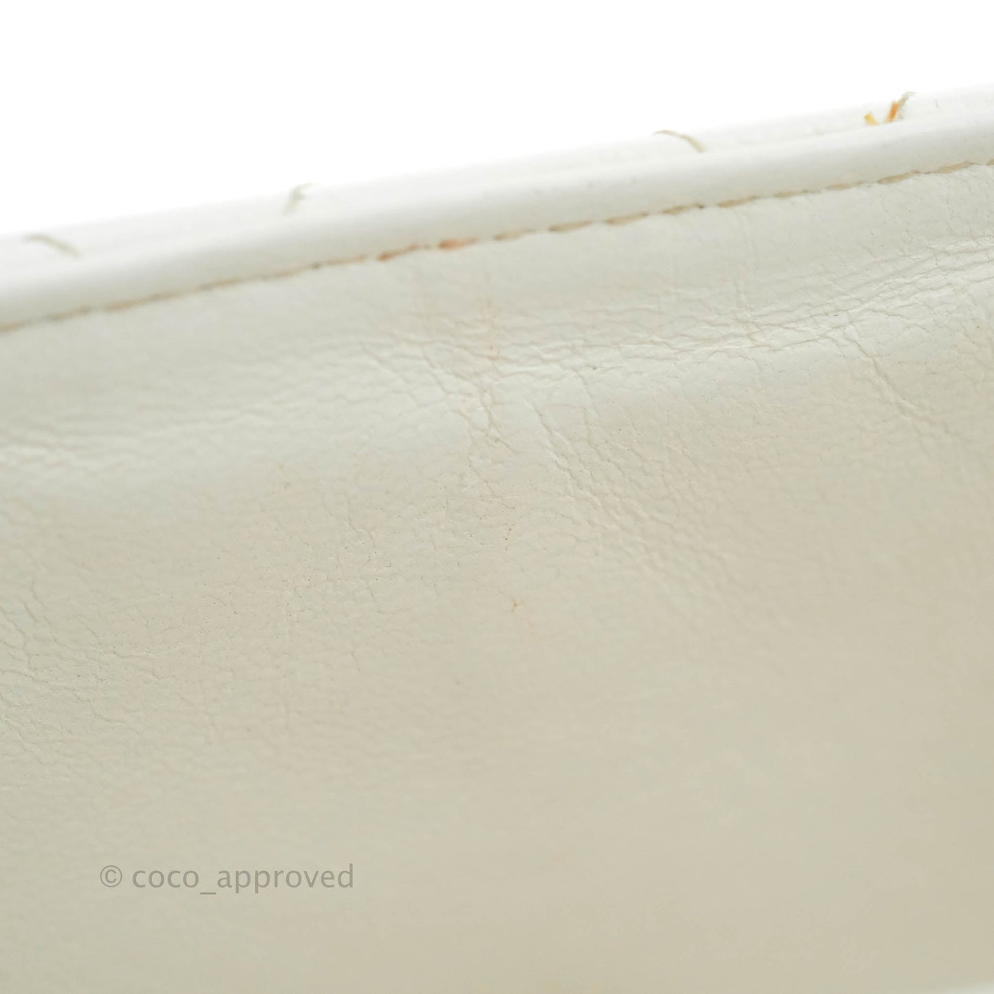 Chanel Quilted Vintage Mini Square Flap White Caviar Silver Hardware