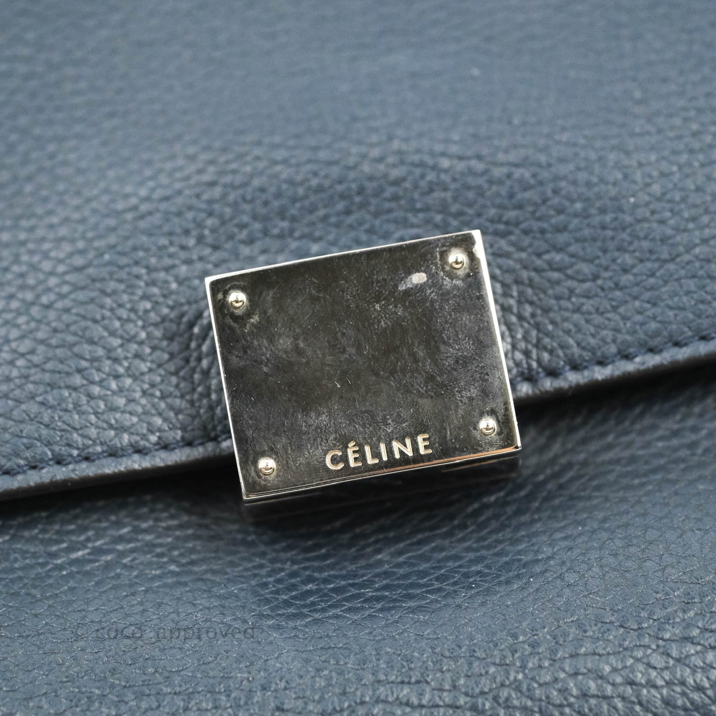Celine Small Sleek Trapeze Navy Calfskin