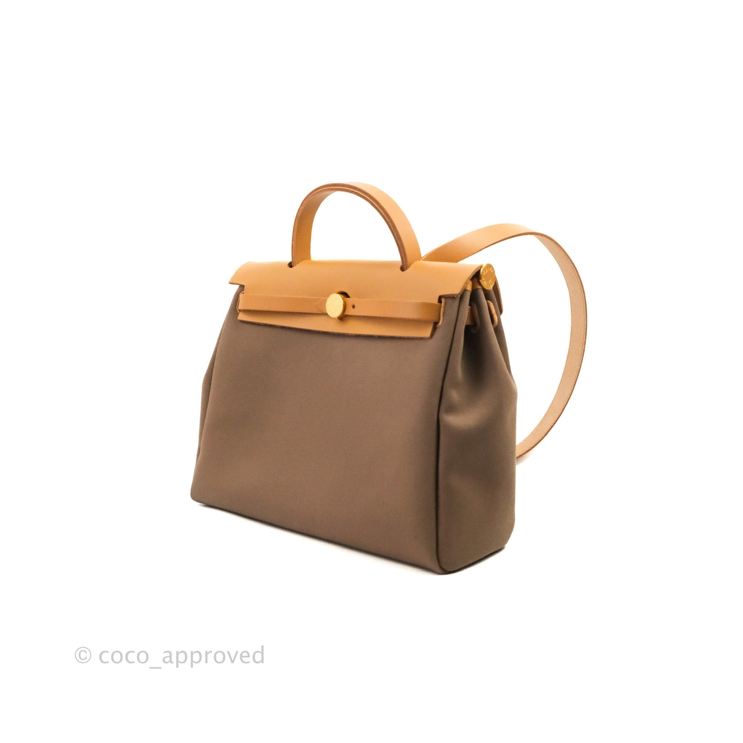 Hermès Herbag Retourne Zip 31 Etoupe-Dune/ Naturel Sable Canvas Gold Hardware