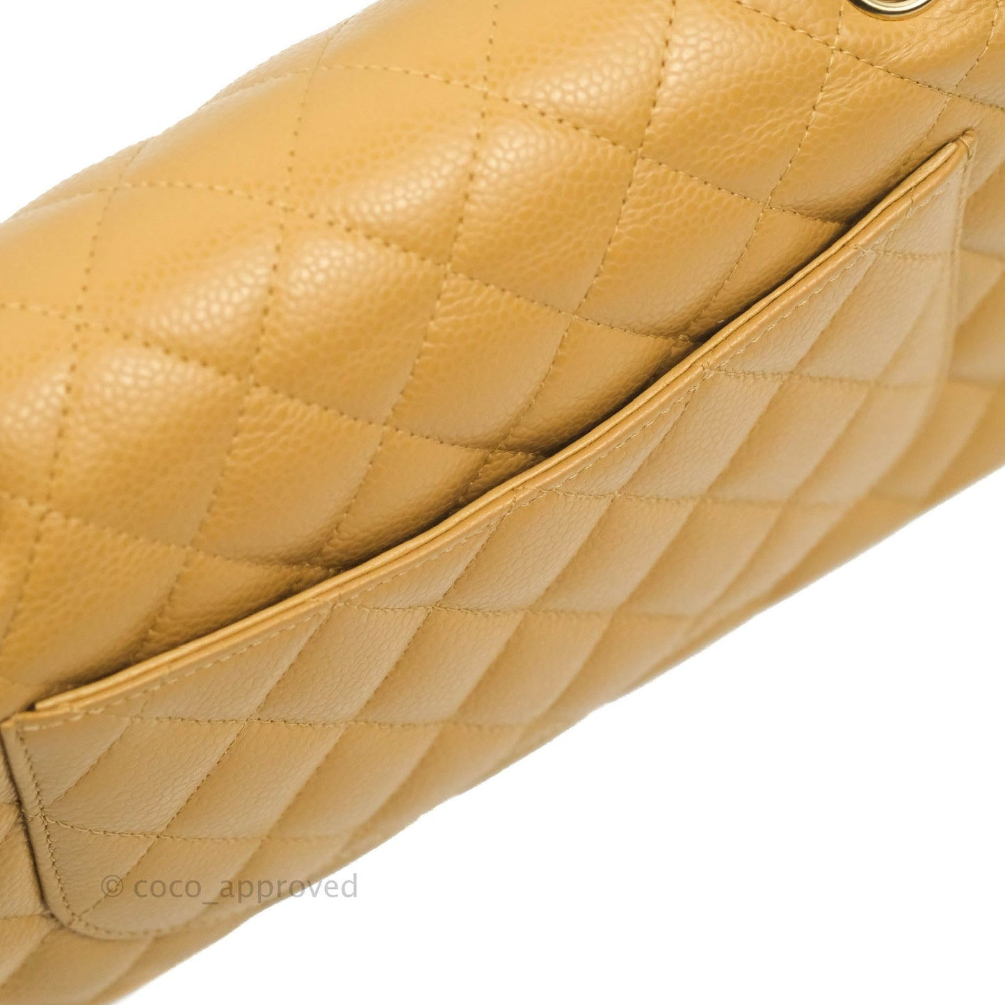 Chanel S/M Small Classic Quilted Flap Dark Beige Caviar 24K Gold Hardware