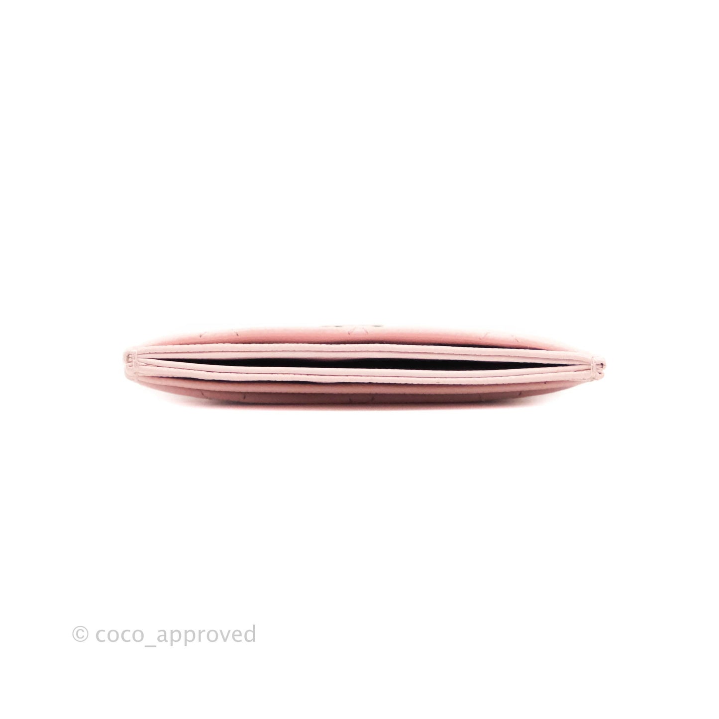 Chanel Classic Flat Card Holder Light Pink Caviar Gold Hardware