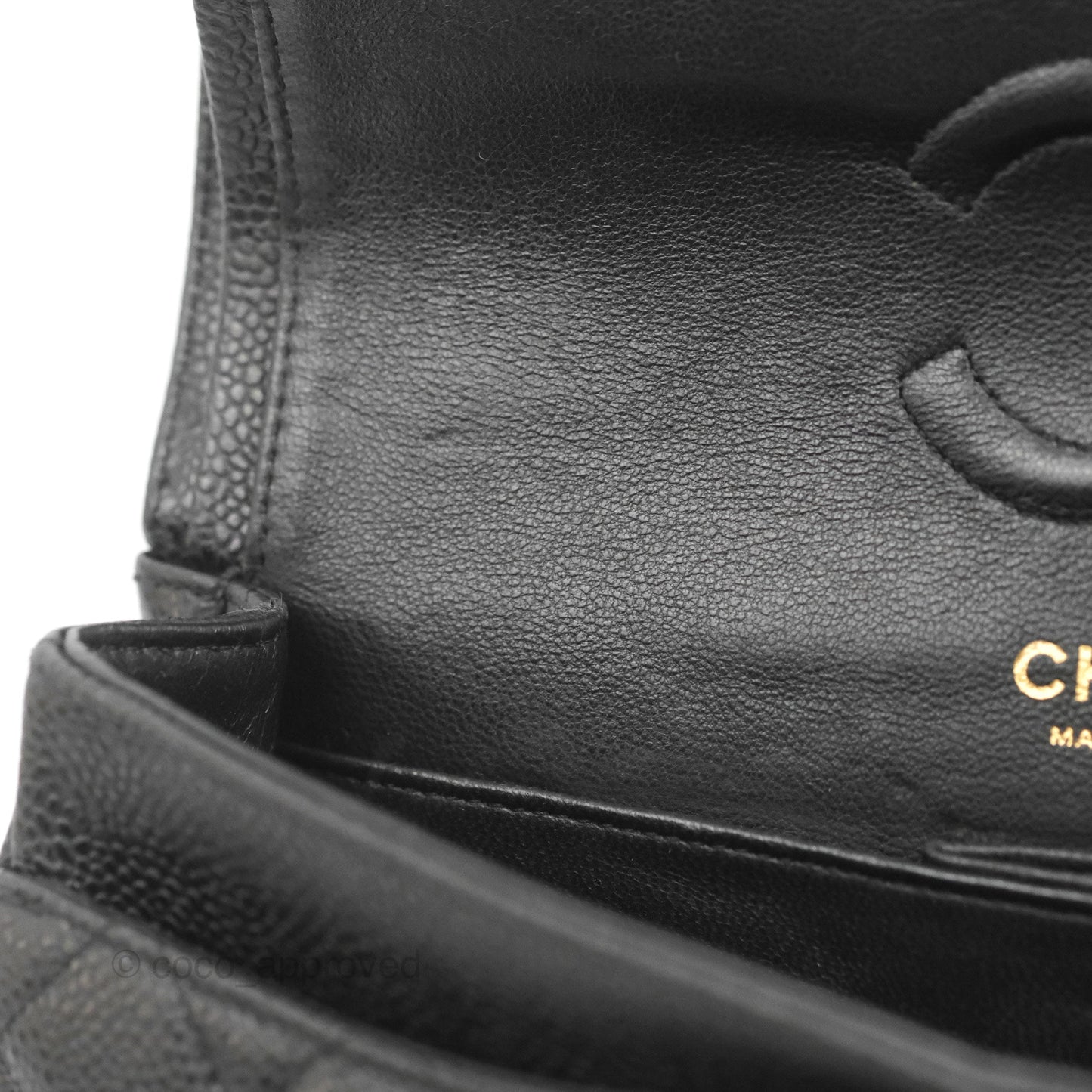 Chanel Small Classic Quilted Flap Black Caviar Gold Hardware