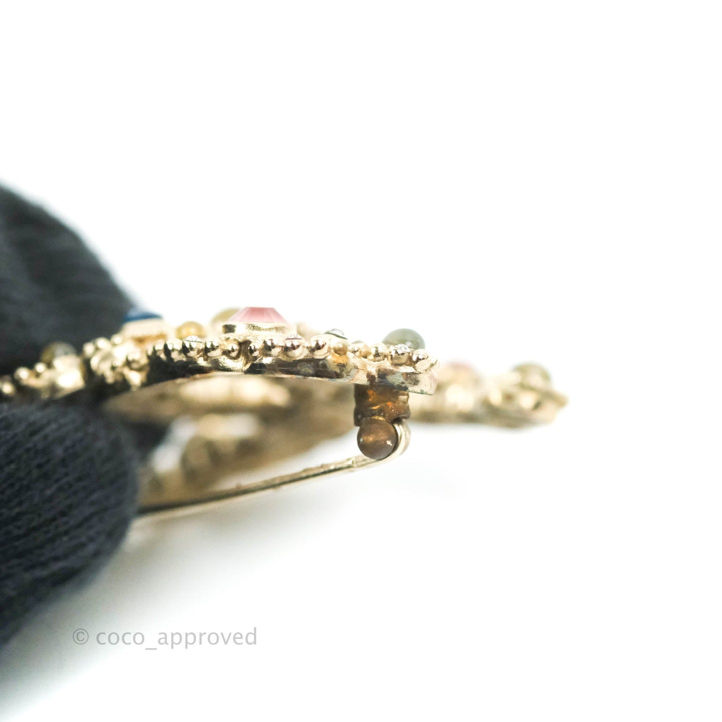 Chanel Rainbow Resin Brooch Silver Tone 14K