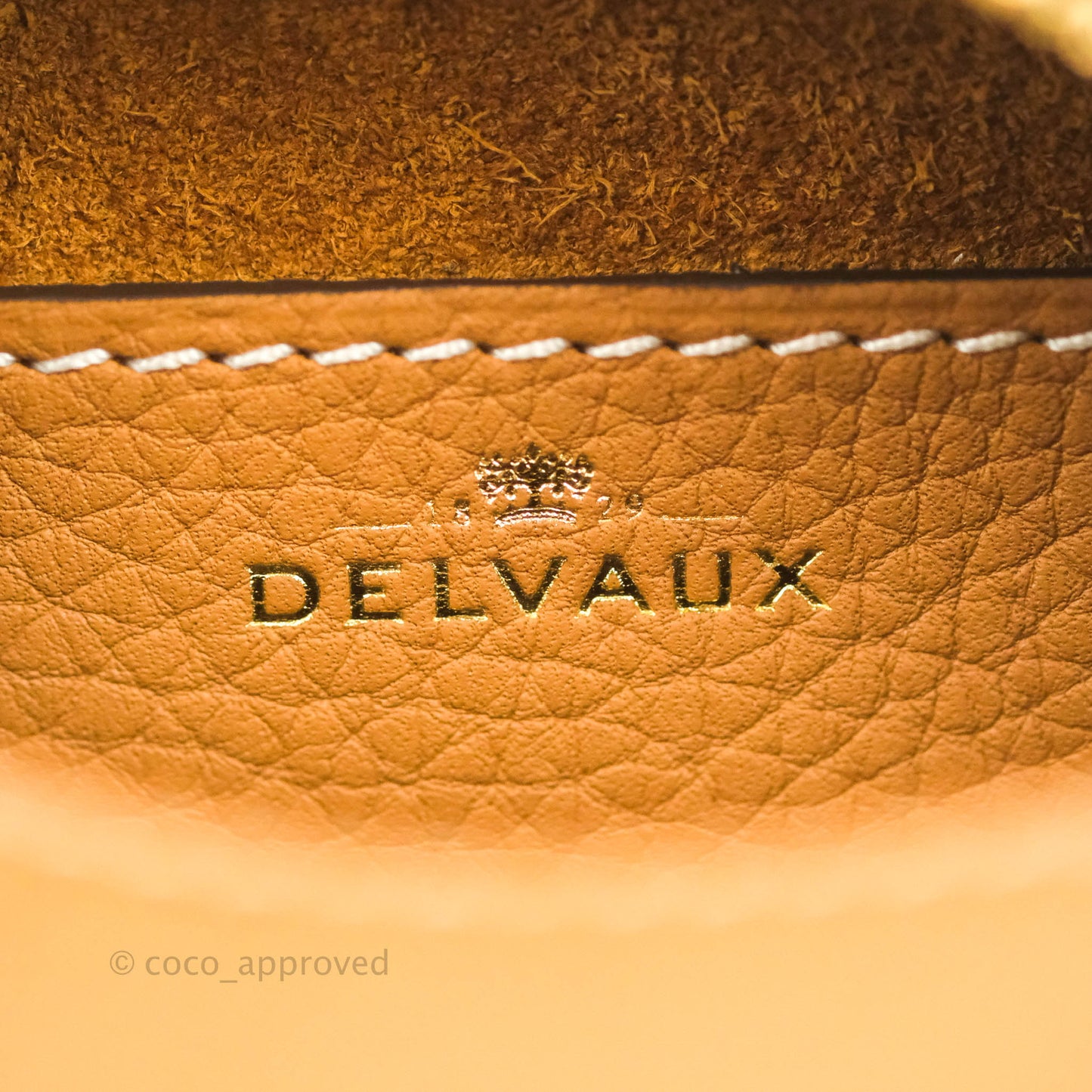 Delvaux Nano Cool Box in Taurillon Soft Grained Calfskin Vegetal Ivory Gold Hardware