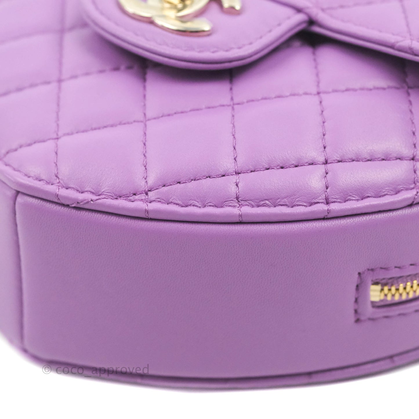 Chanel Large Heart Bag Purple Lambskin Gold Hardware 22S