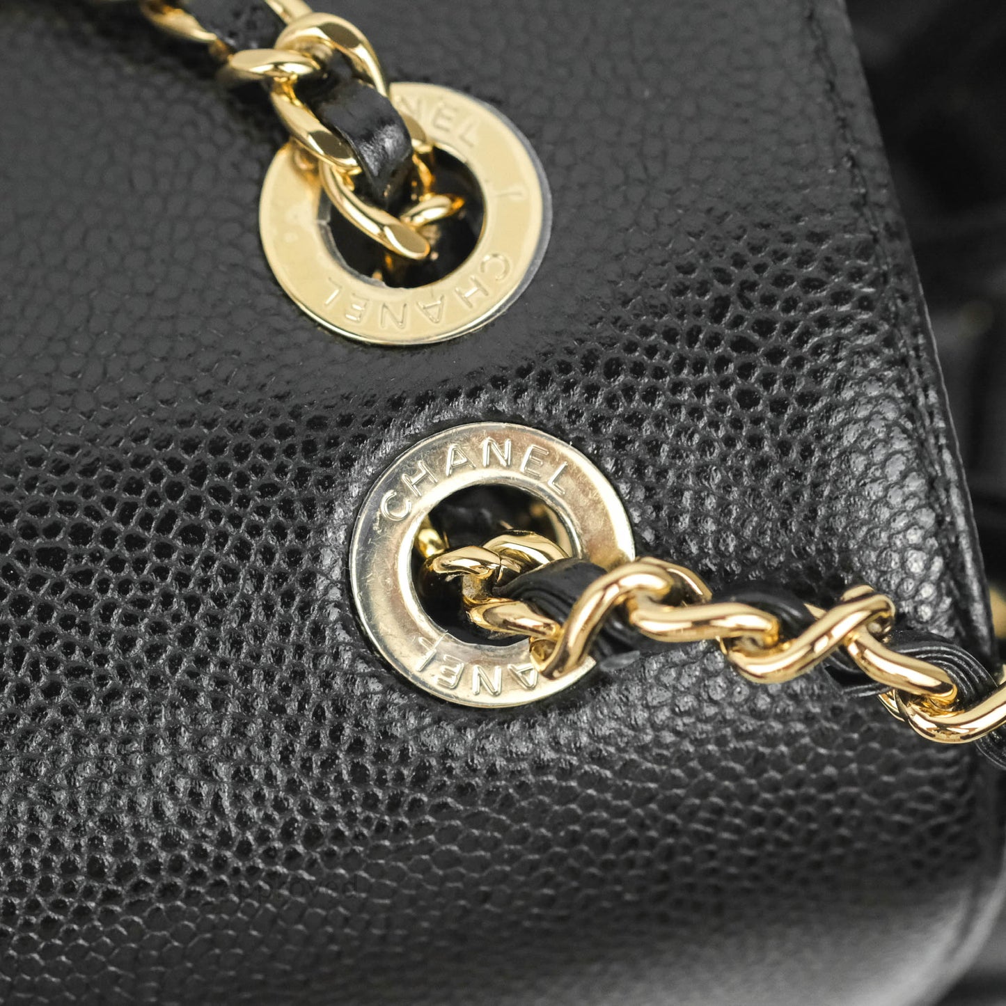 Chanel Quilted Business Affinity Backpack Black Caviar Light Gold Hardware