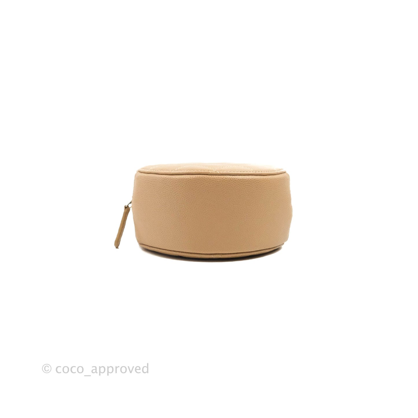 Chanel Round Circle Bag Dark Beige Caviar Light Gold Hardware