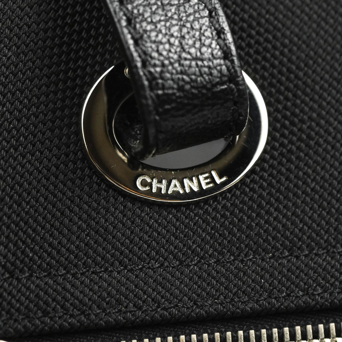 Chanel Quilted Large Paris Biarritz Tote Black Coated Canvas