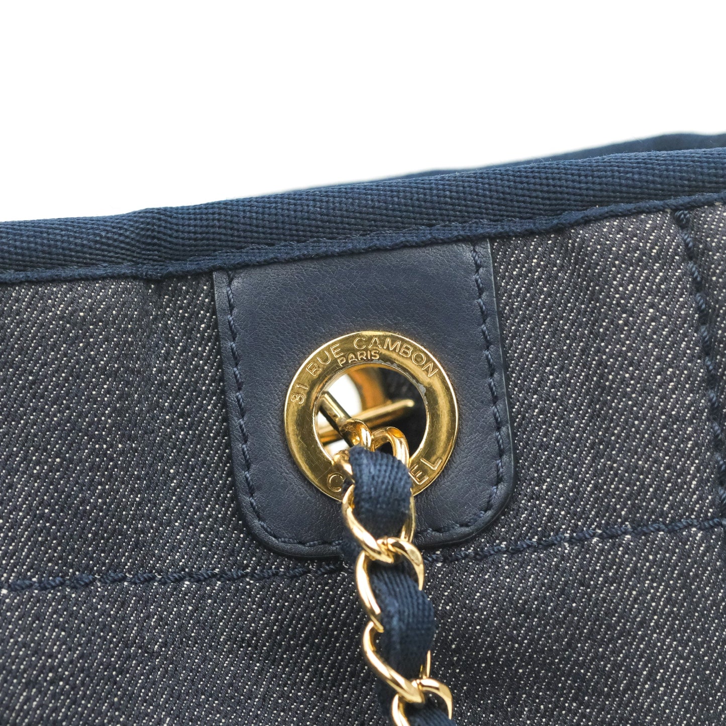 Chanel Mini Deauville Denim Gold Hardware Tote