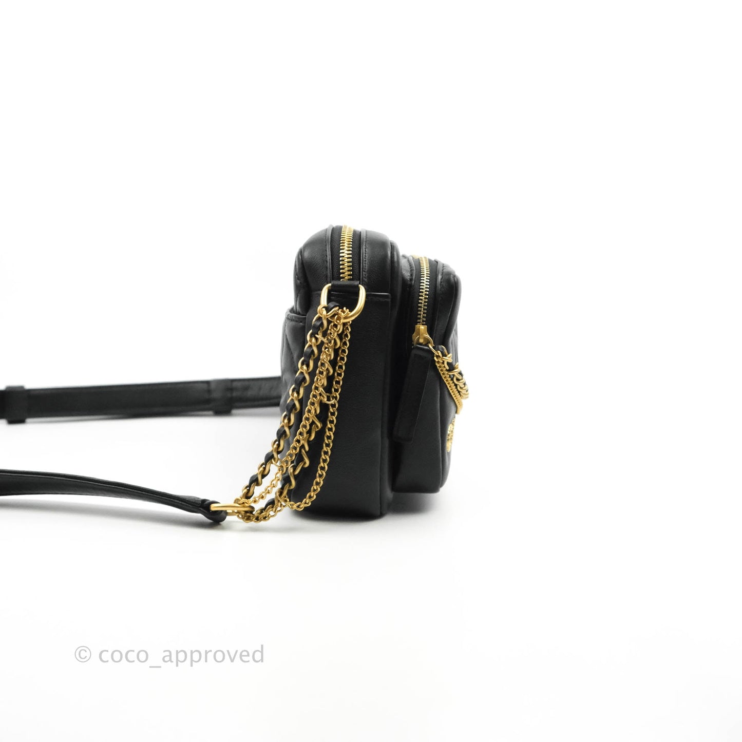 Chanel Quilted Small Camera Case Black Calfskin